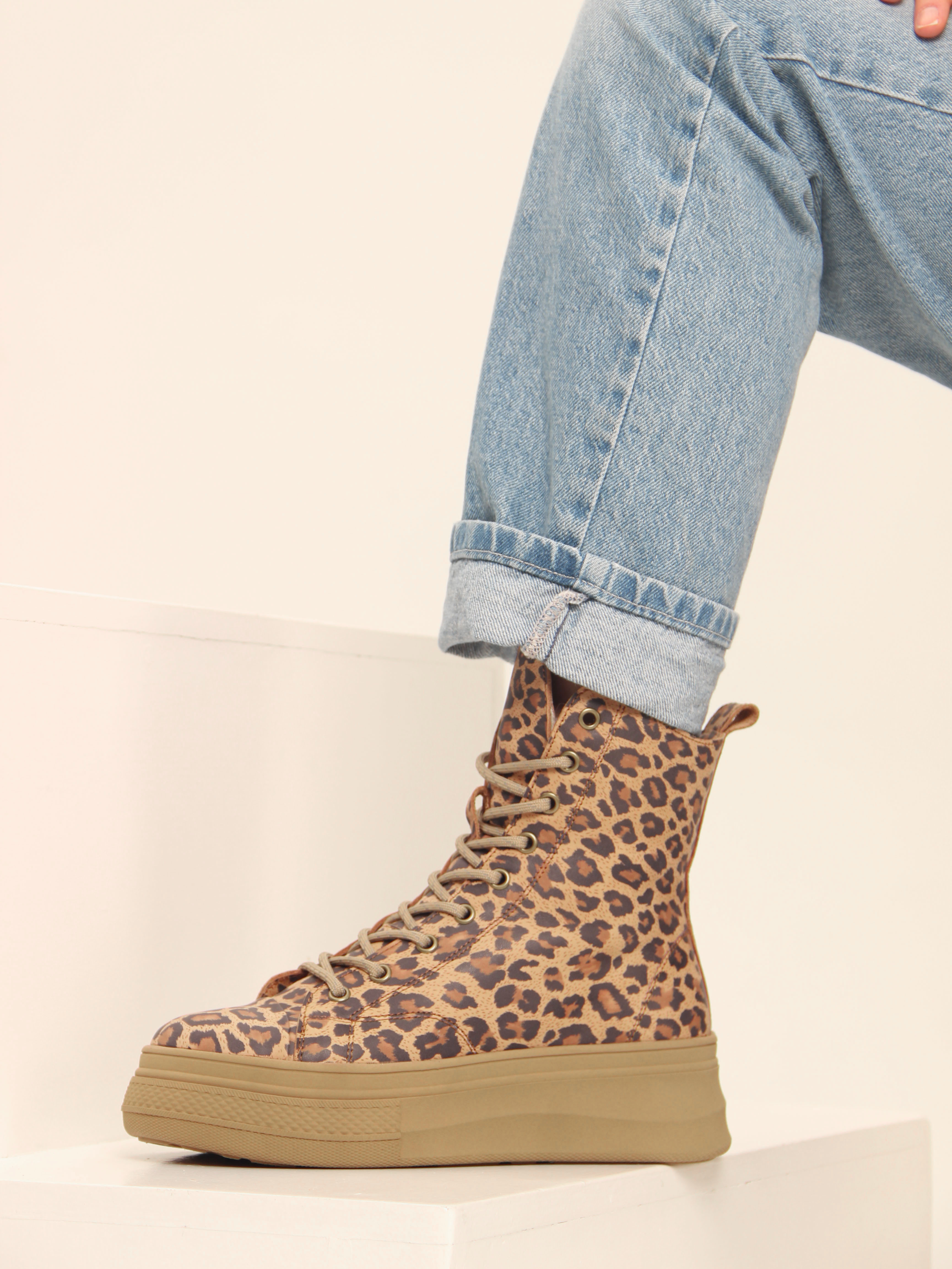 картинка Ботинки ED'ART 215.warm'br. коричневый леопард от интернет магазина