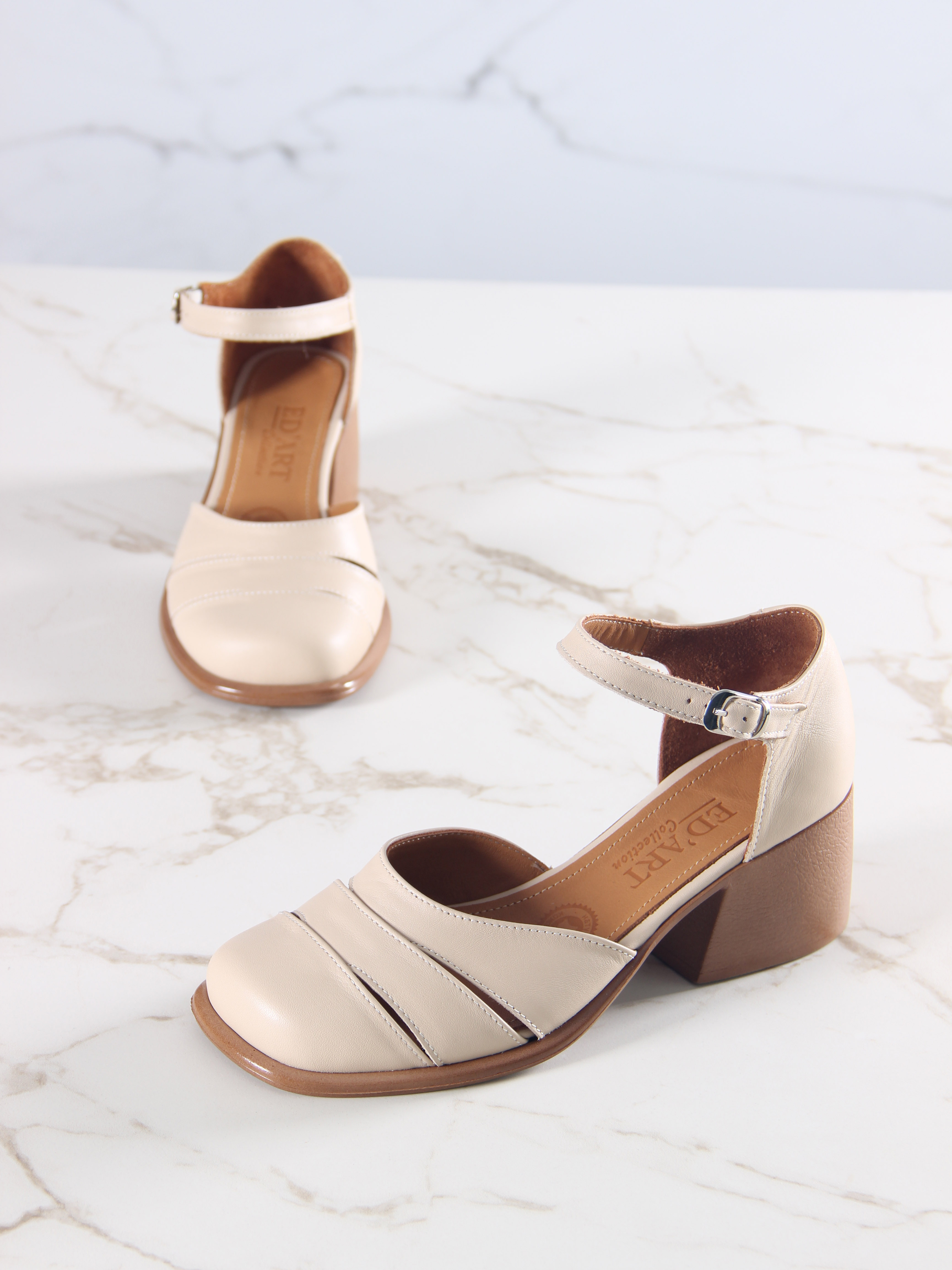 картинка Босоножки ED'ART 5032.23663'be. Бежевый+коричневый от интернет магазина