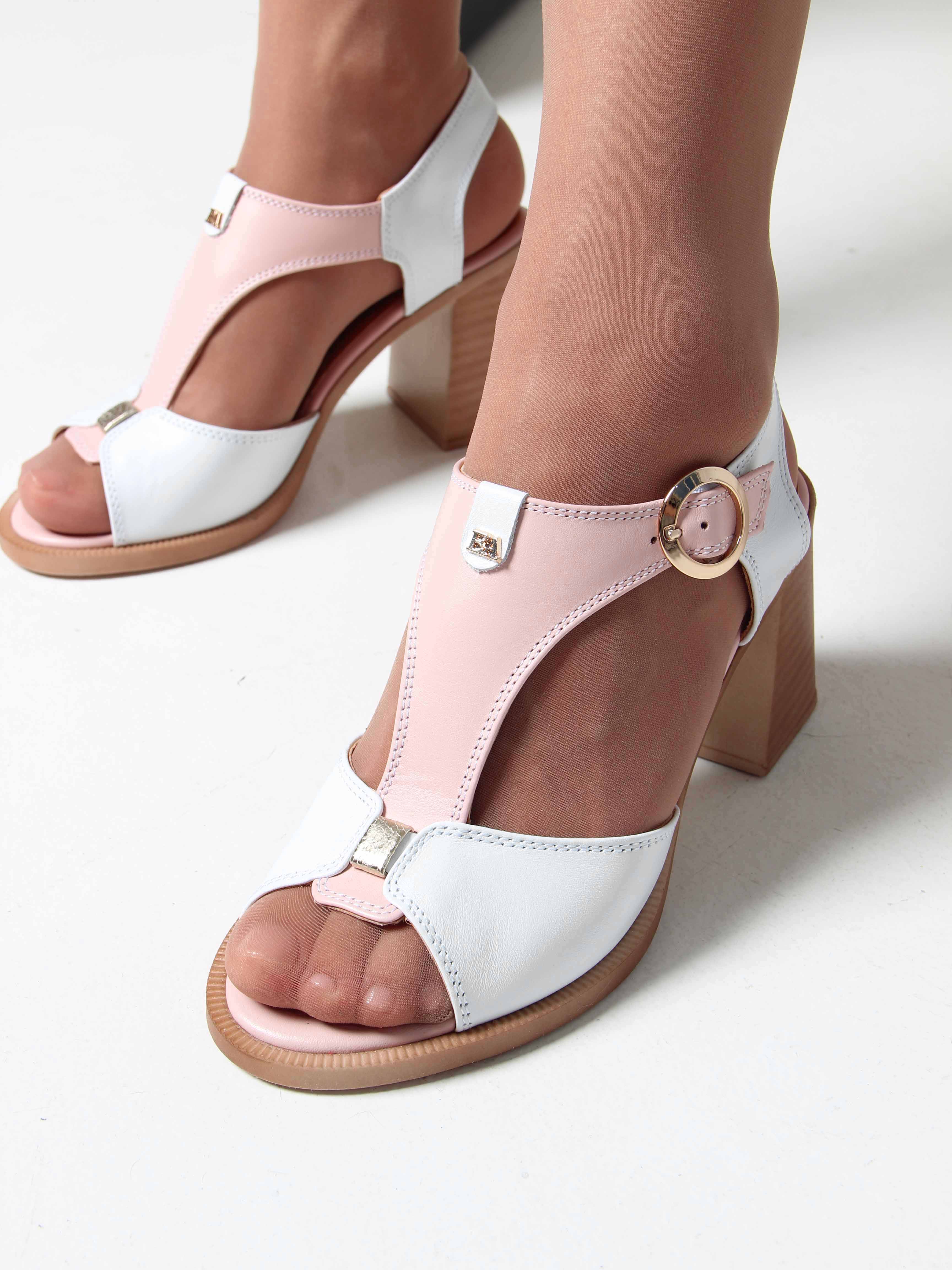 картинка Босоножки ED'ART 6001.23653'be. Белый розовый от интернет магазина