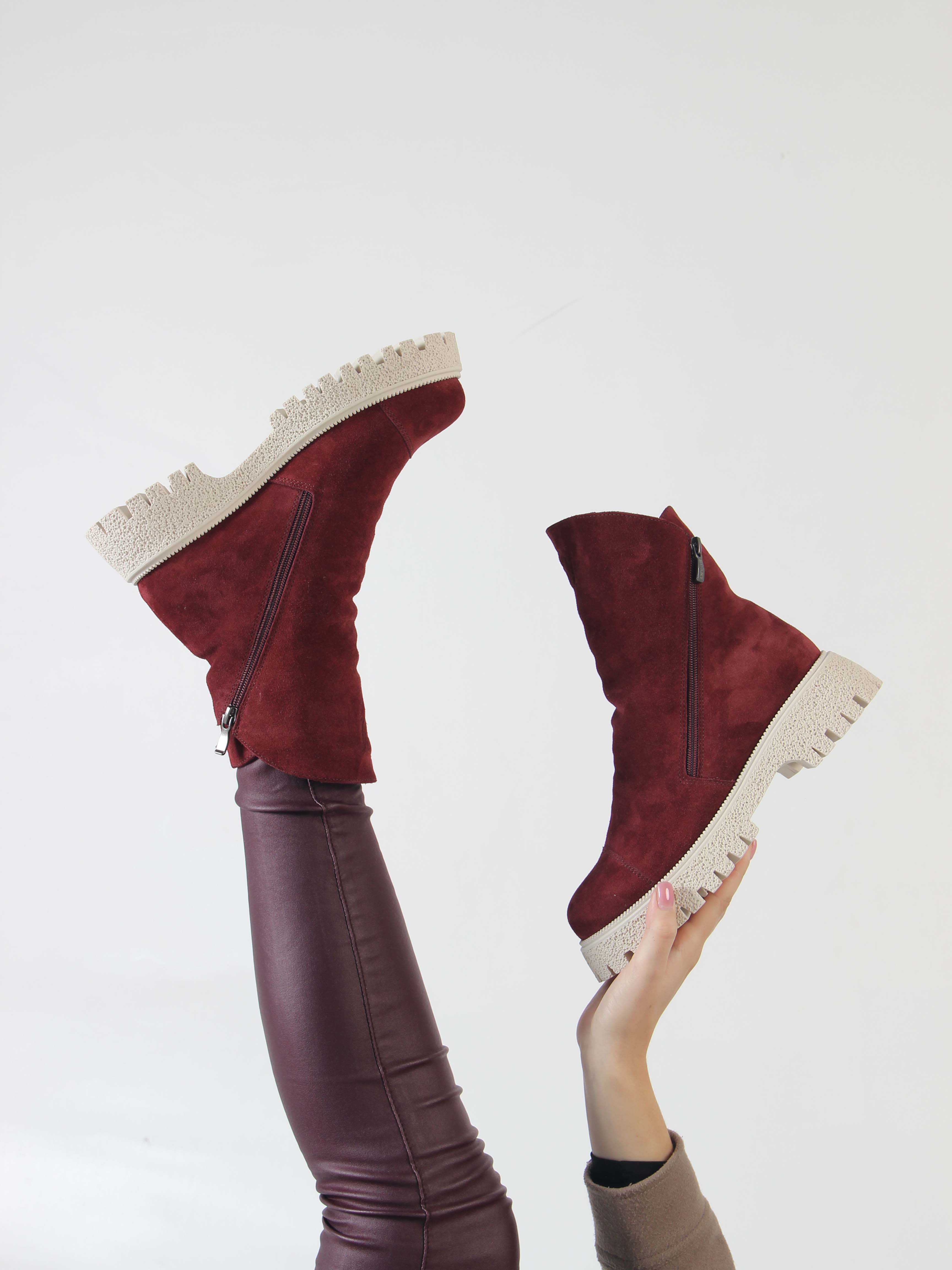 картинка Ботинки ED'ART 233.1541'be. Бордо замша от интернет магазина