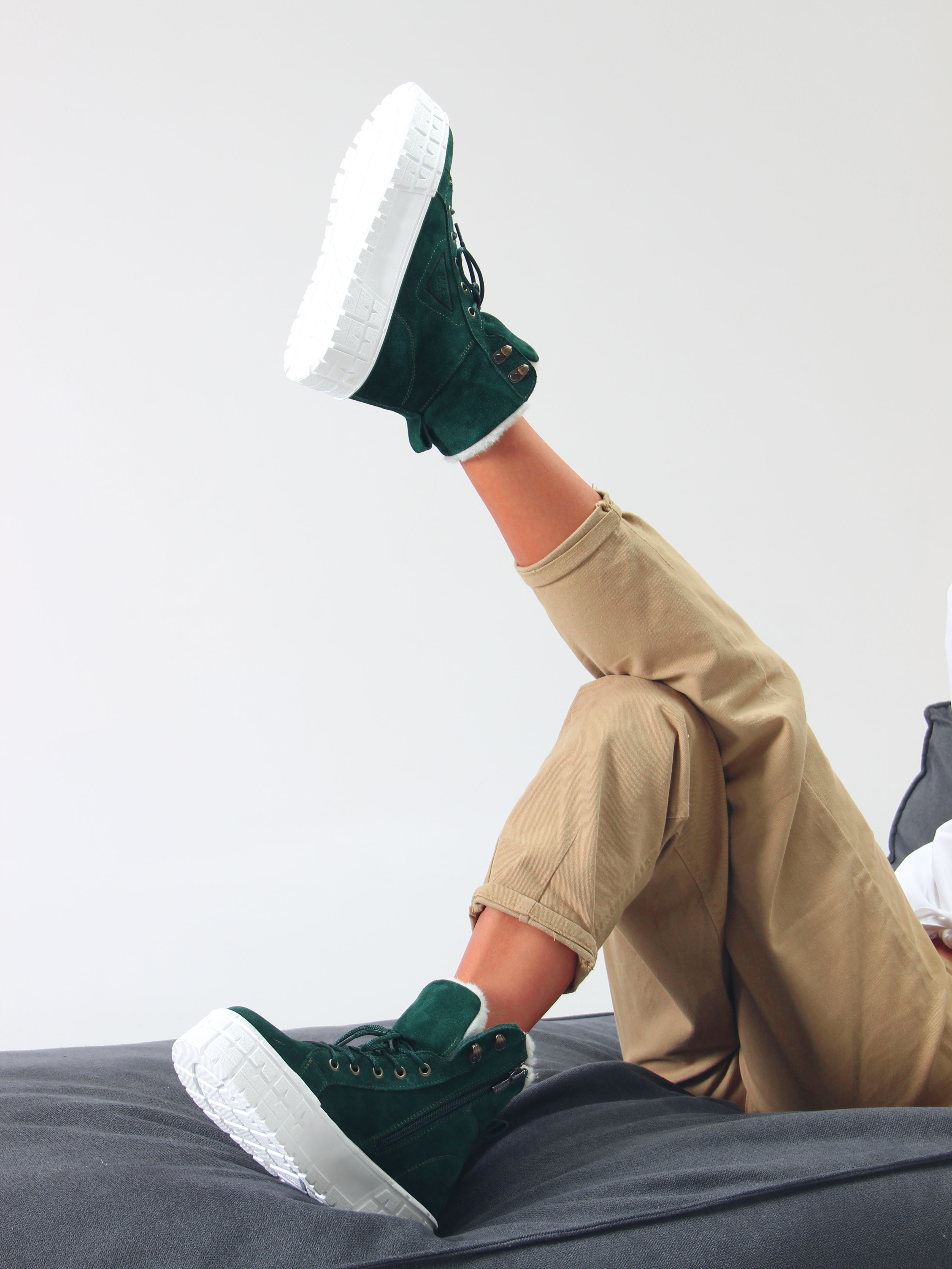 картинка Ботинки ED'ART 216.212131'w. зеленый замша от интернет магазина