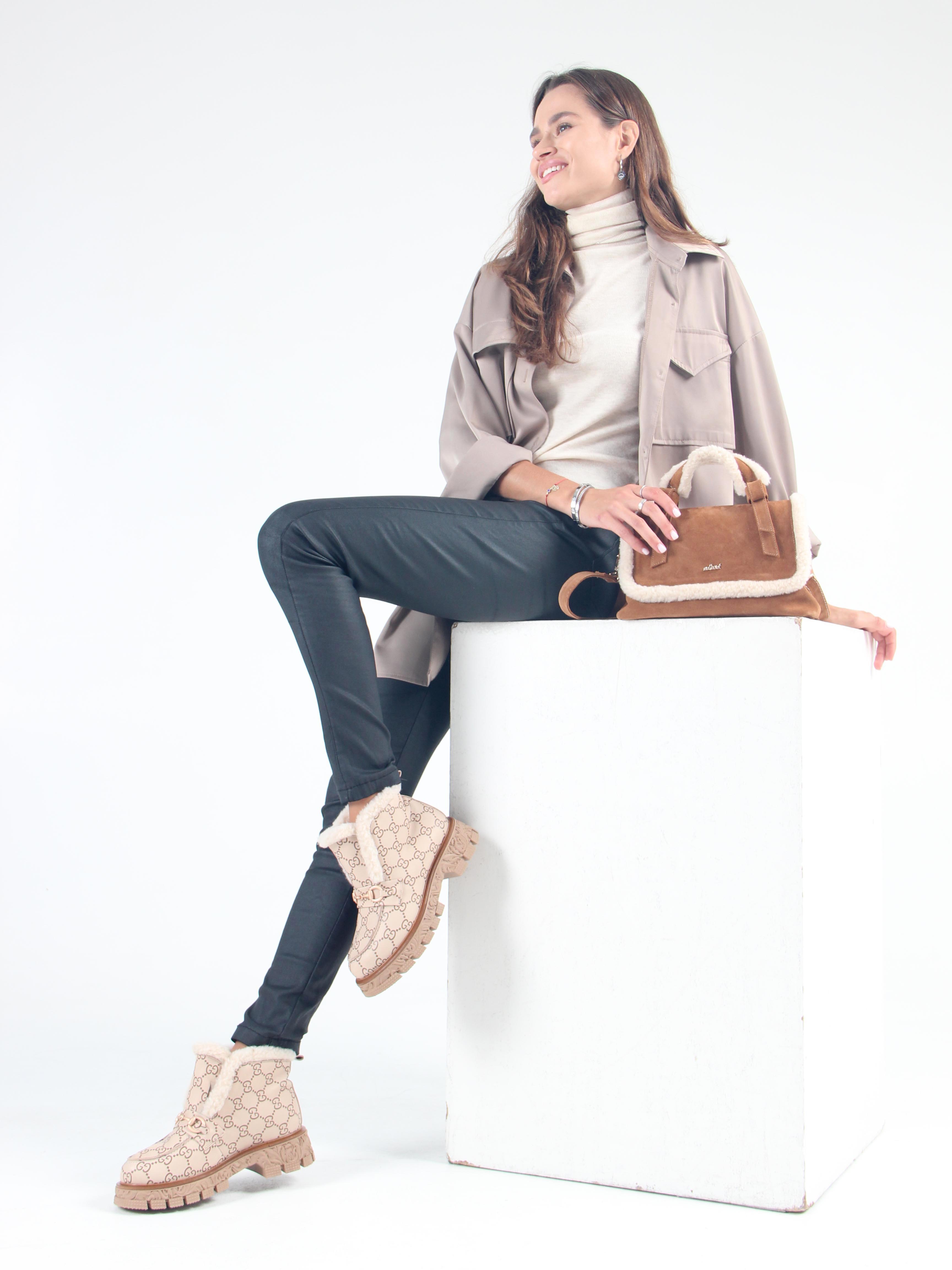 картинка Ботинки ED'ART 307. PODYUM141 'br. бежевый гучи коричневый от интернет магазина