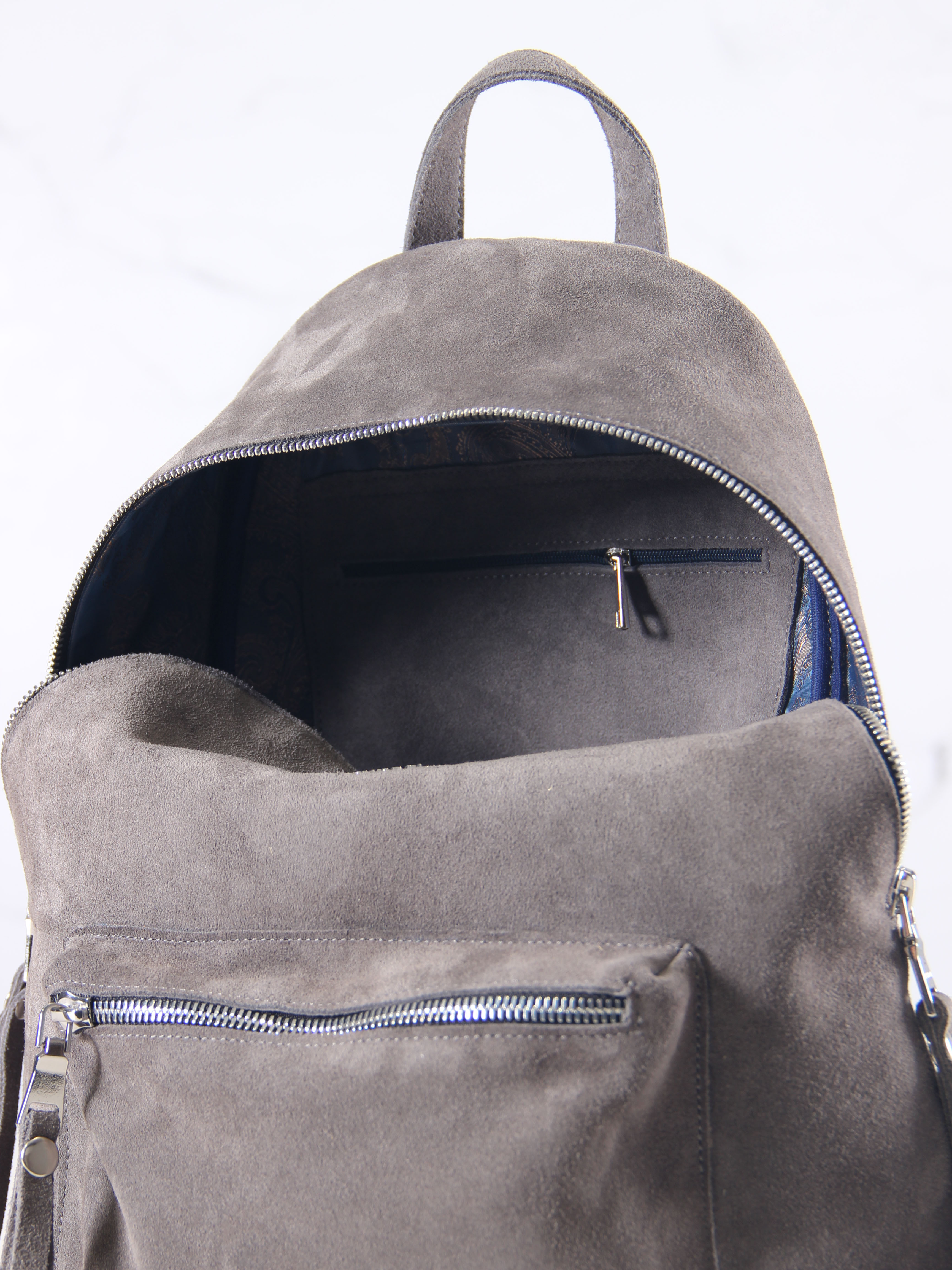 картинка Рюкзак ED'ART r01.серый замок замша от интернет магазина