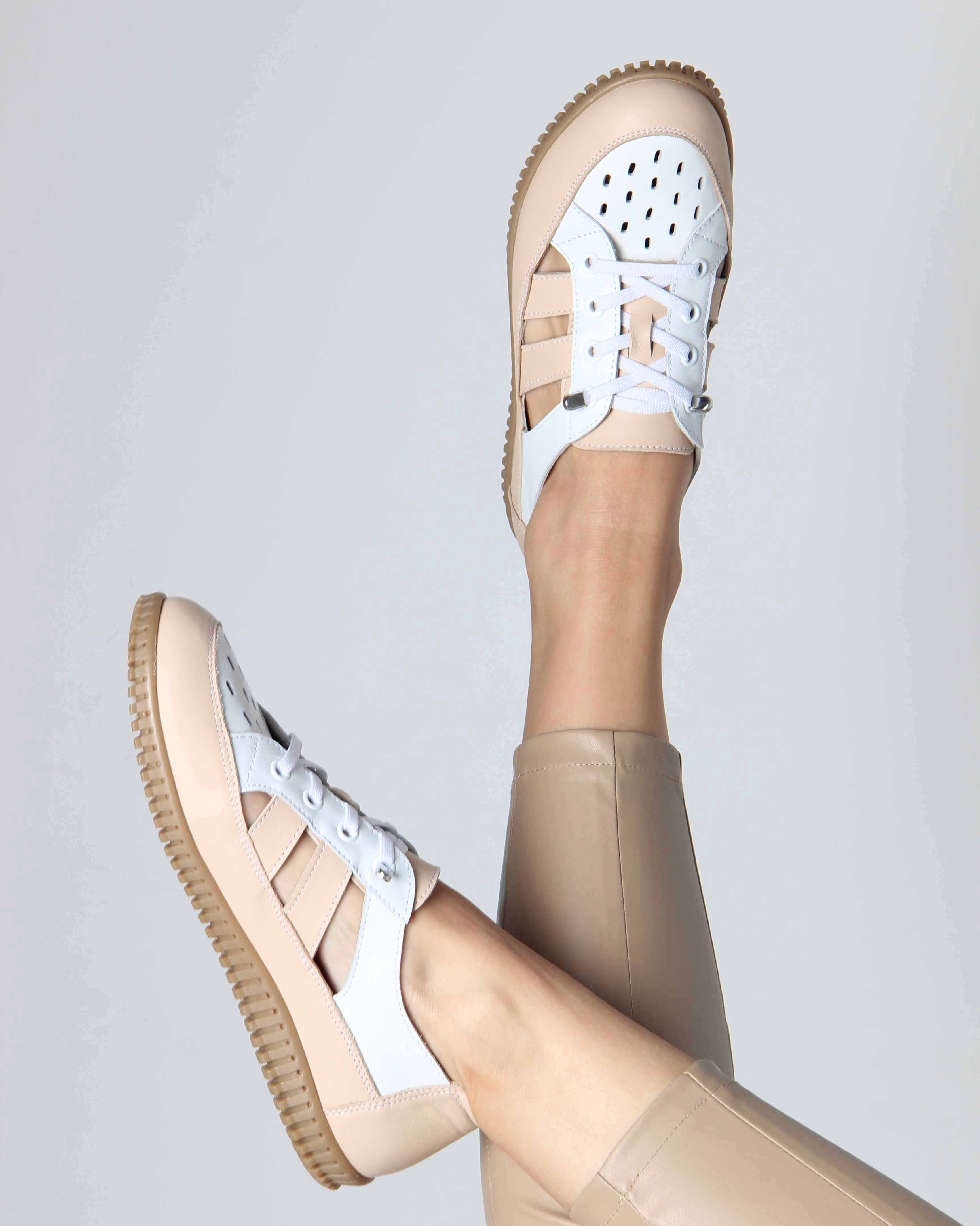 картинка Слипоны ED'ART 165.8000'be. белый-бежевый от интернет магазина