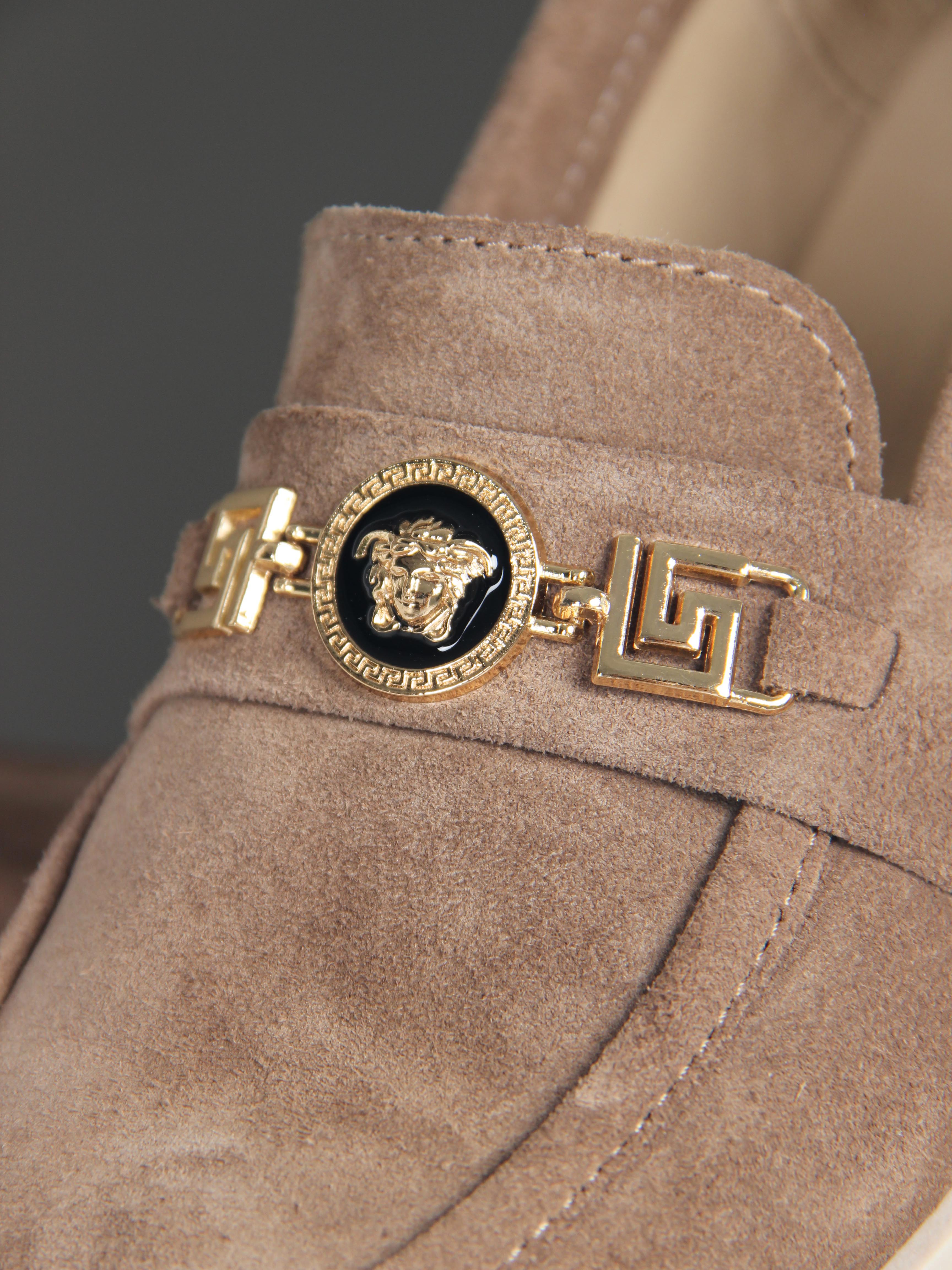 картинка Лоферы туфли ED'ART 173.1453'be. коричневый капучино замша от интернет магазина