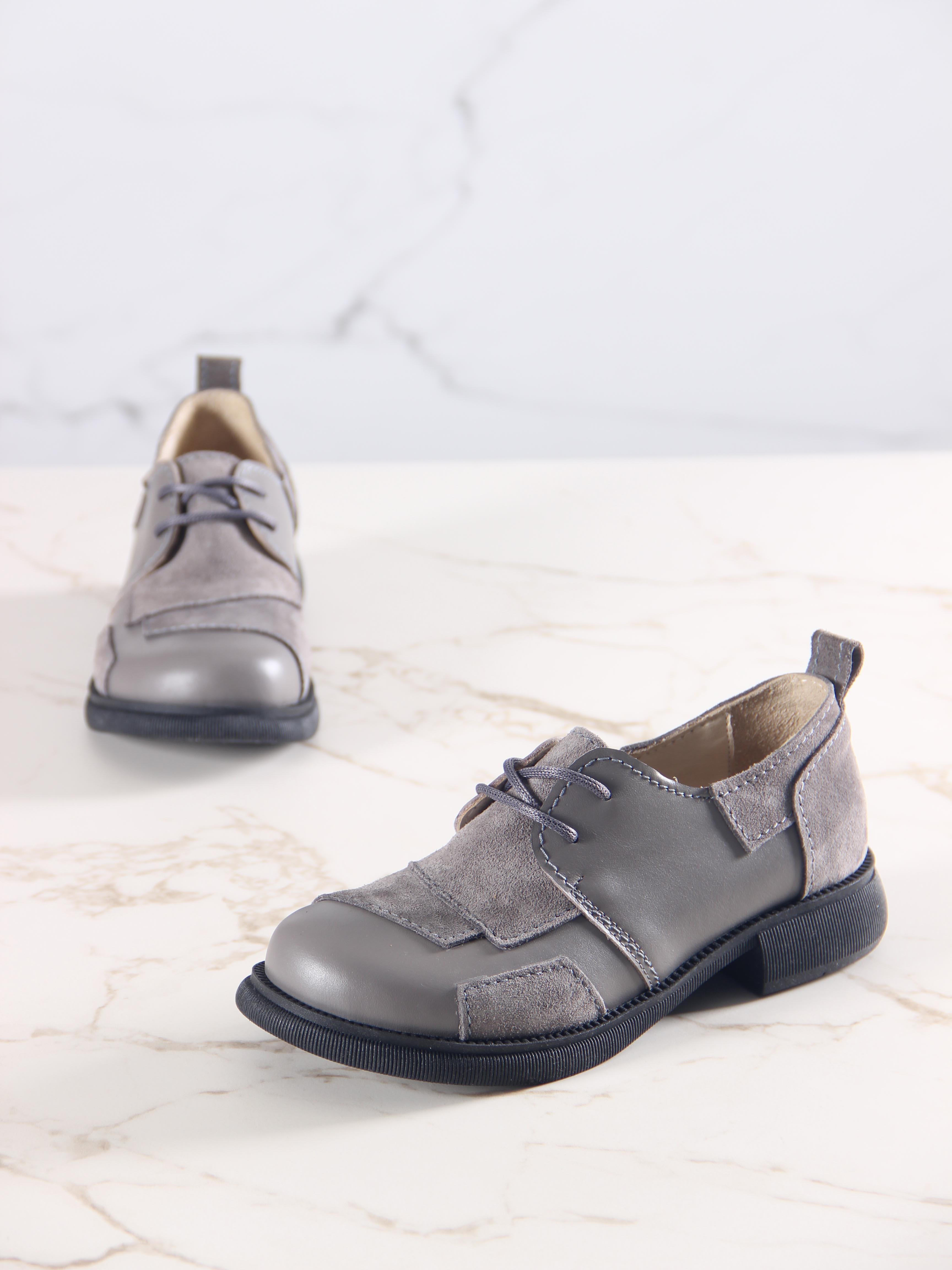 картинка Полуботинки туфли ED'ART 205.патриция'bl. Серый замок замша+серый игуана от интернет магазина