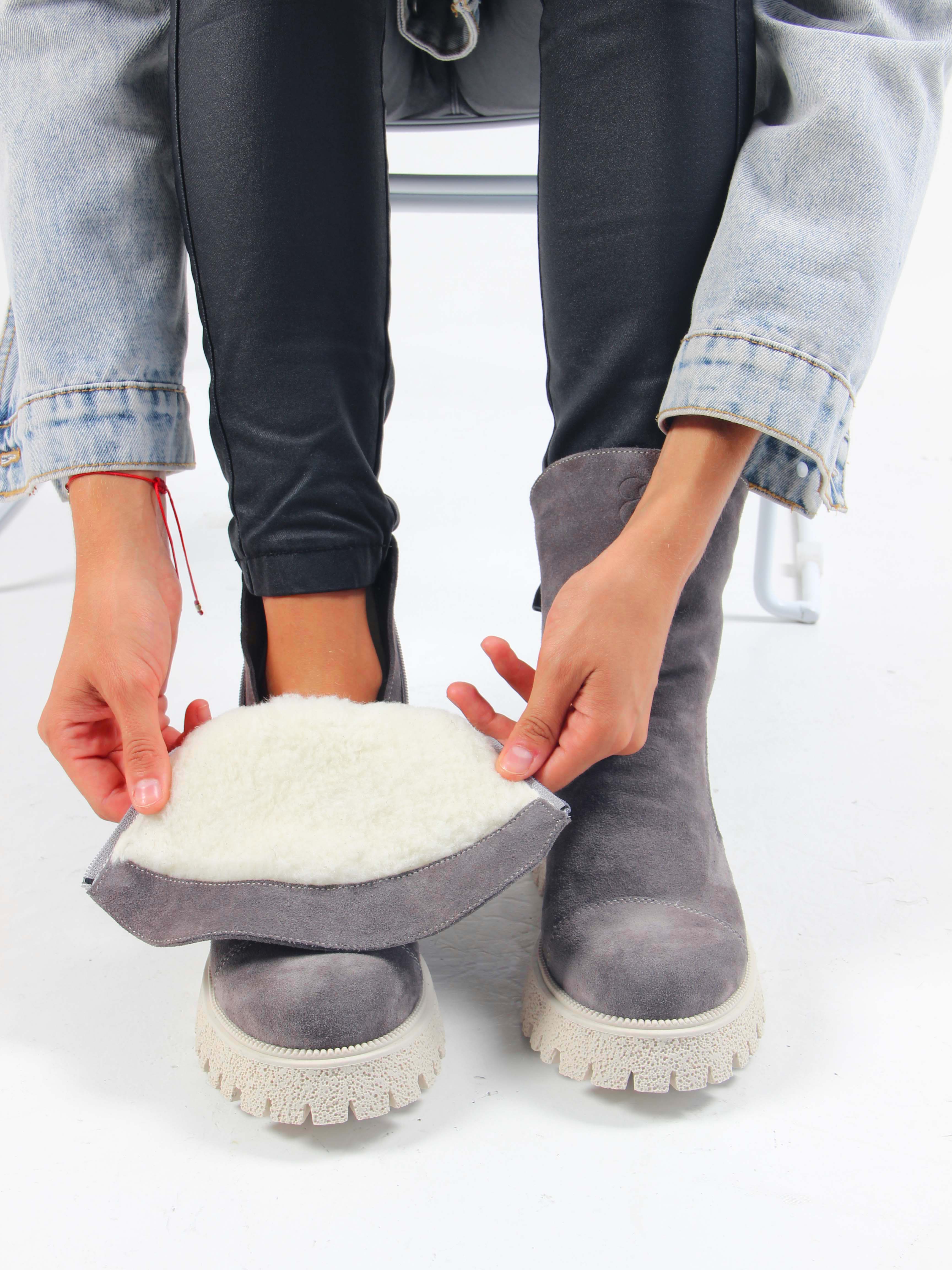 картинка Ботинки ED'ART 233.1541'be. Серый замок от интернет магазина