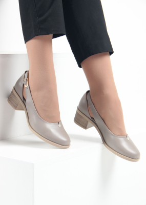 Туфли кожаные серые