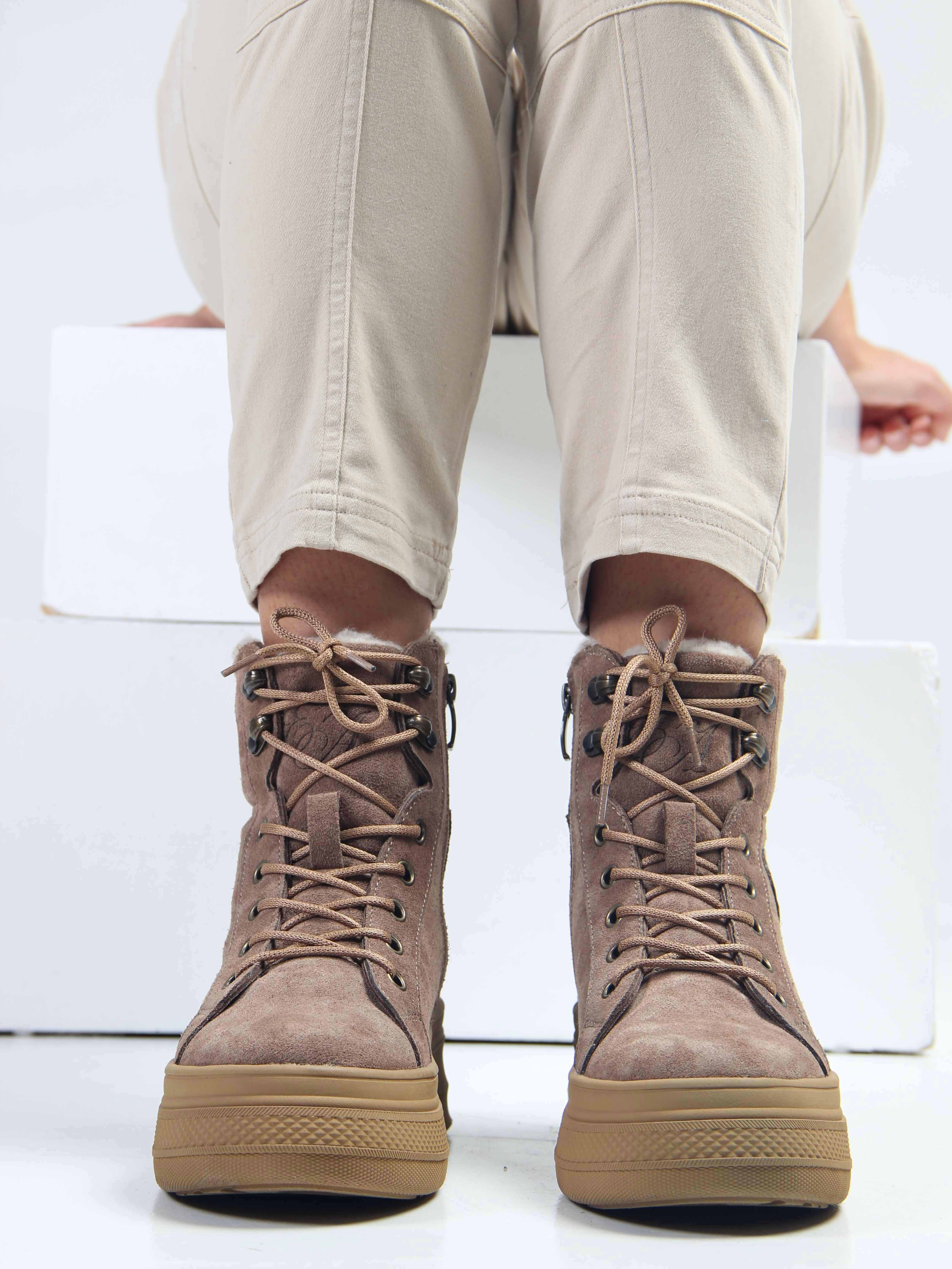 картинка Ботинки ED'ART 219.warm'br. капучино замша от интернет магазина