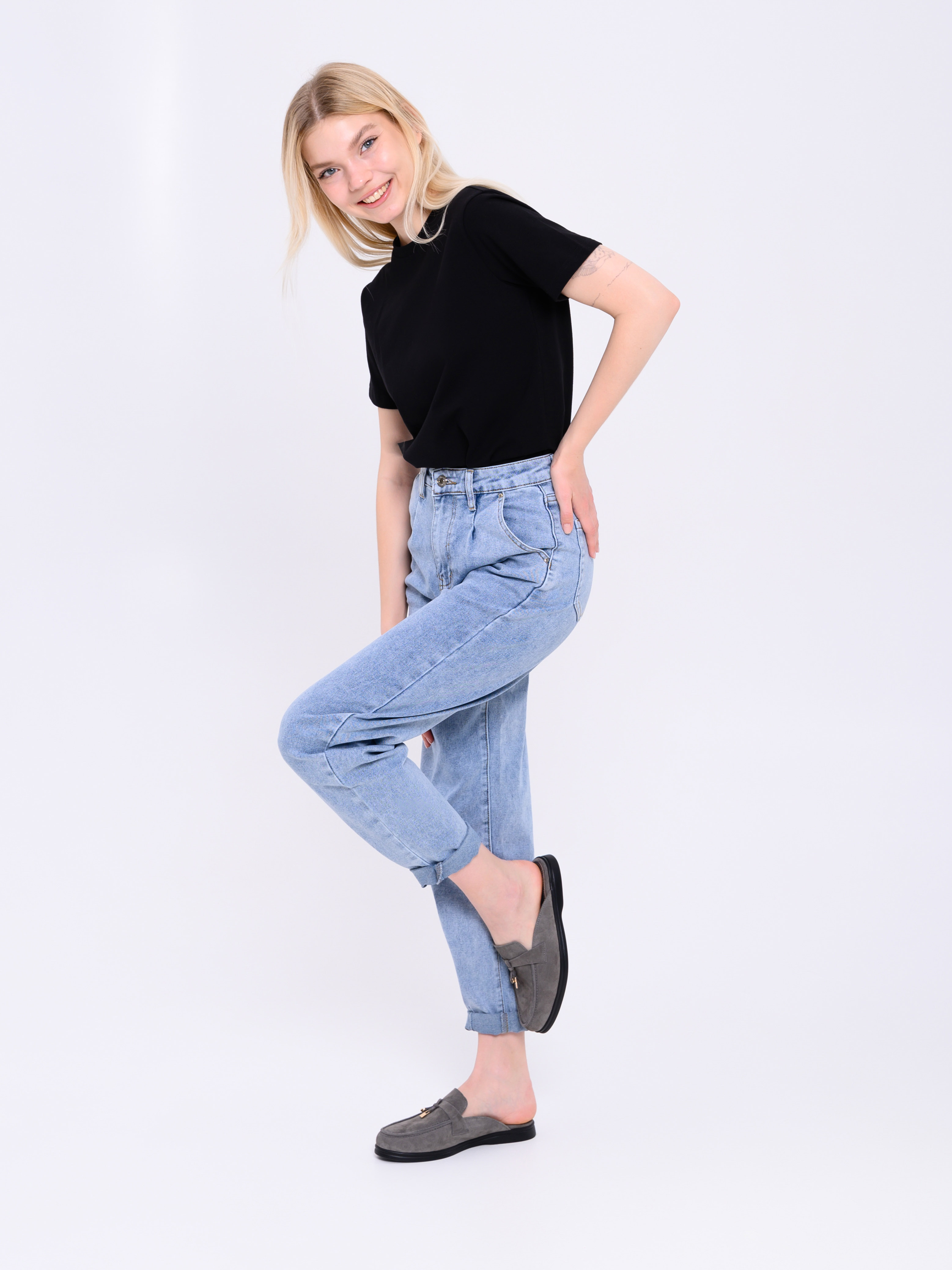 картинка Мюли ED'ART 1070.2614'bl. серый замша от интернет магазина