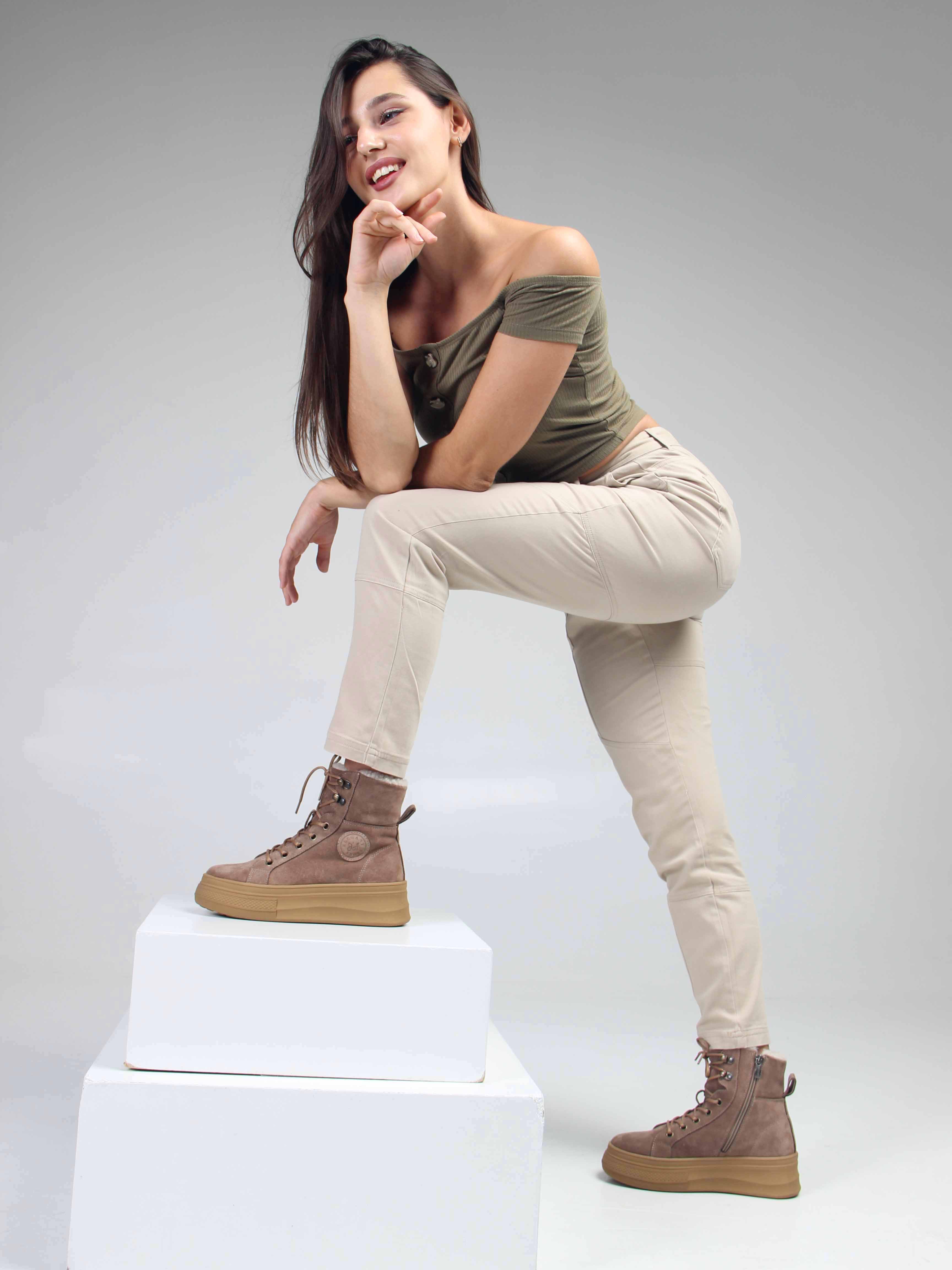 картинка Ботинки ED'ART 219.warm'br. капучино замша от интернет магазина