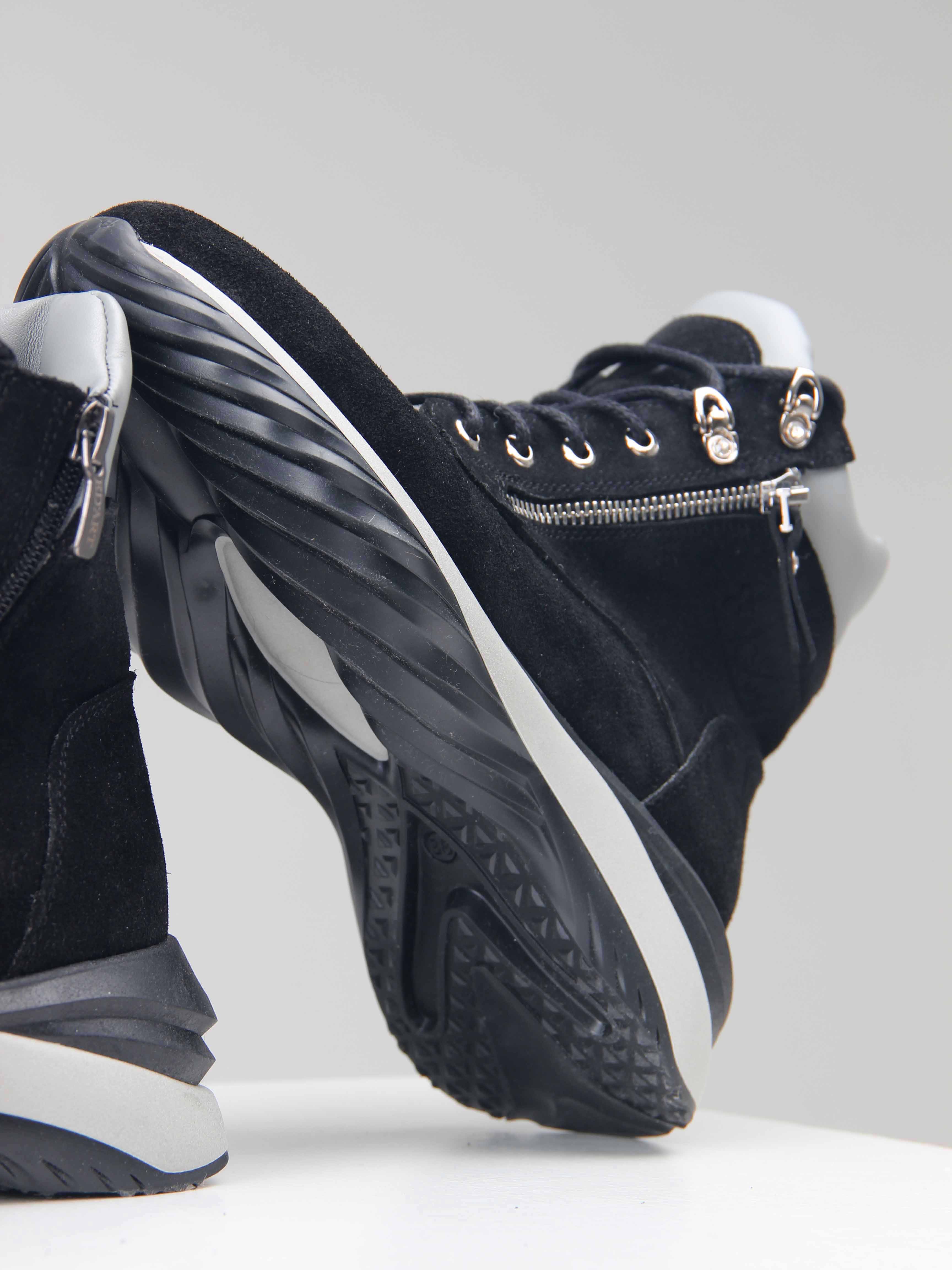 картинка Ботинки ED'ART 261.uno2'bl. черный серый замша от интернет магазина