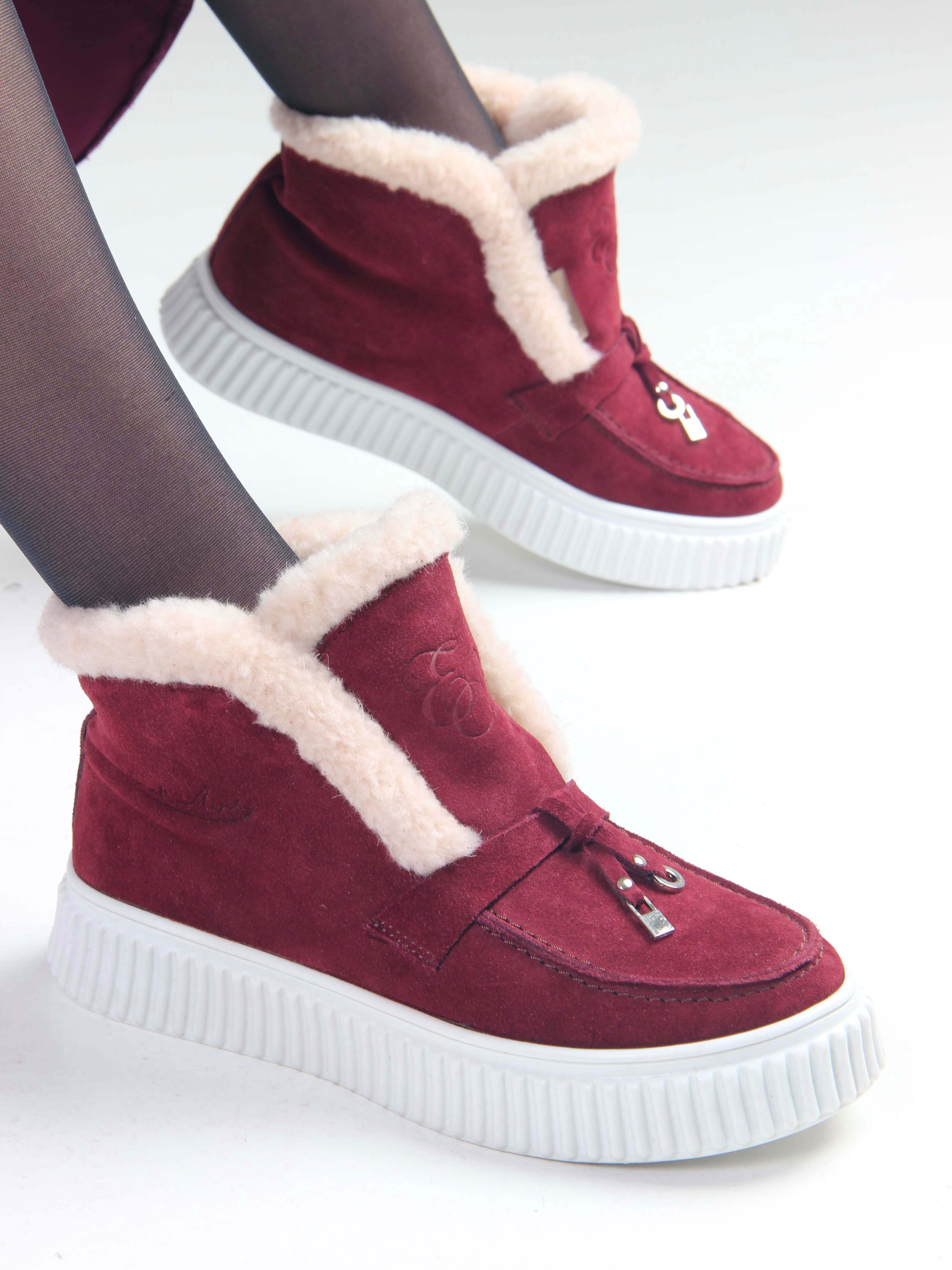 картинка Ботинки ED'ART 307.от11'w. бордовый замша от интернет магазина