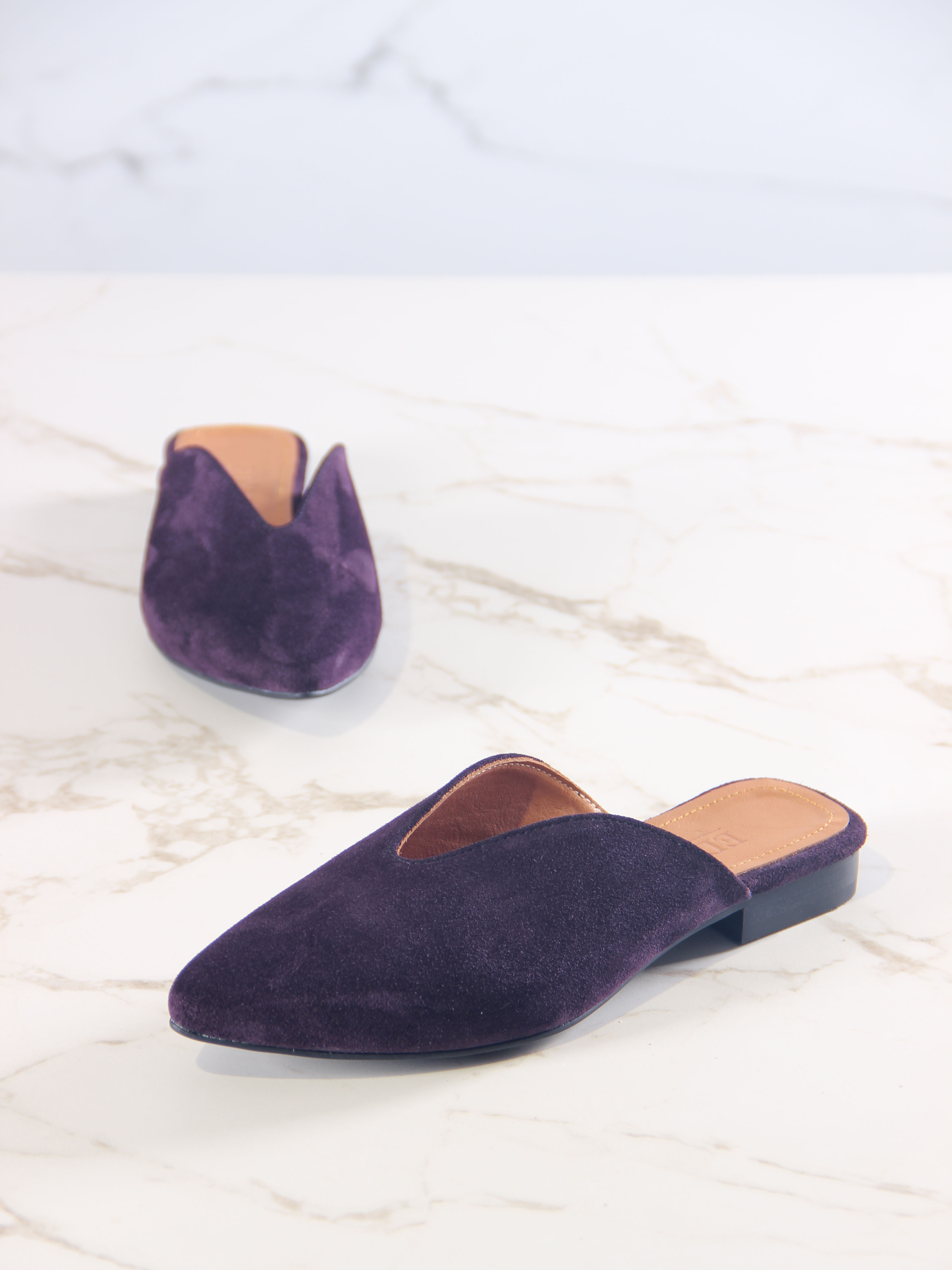 картинка Мюли ED'ART 1001.34104'bl. Сливовая замша от интернет магазина