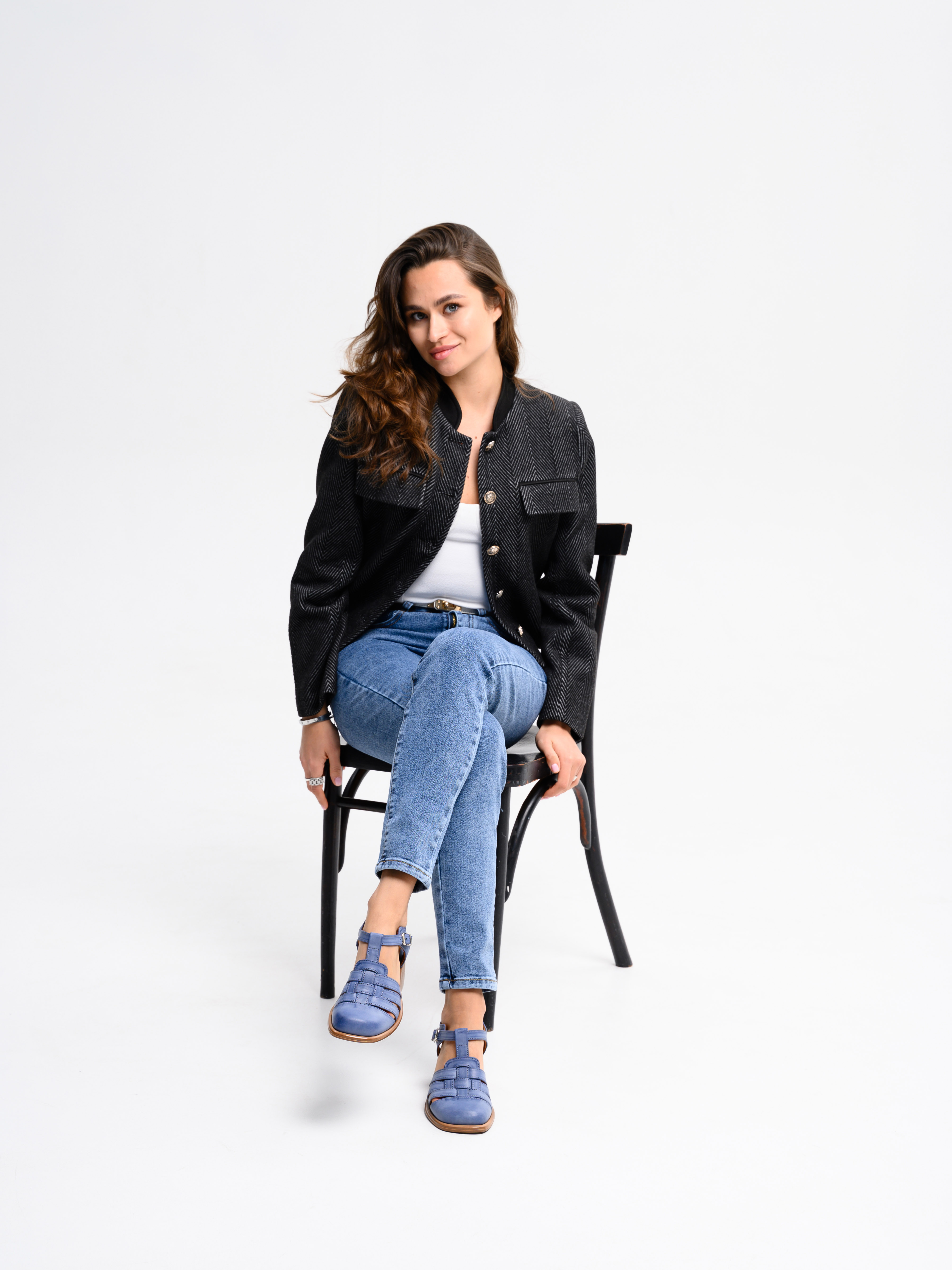 картинка Босоножки ED'ART 5035.23663'bе. Вакса джинс+коричневый от интернет магазина