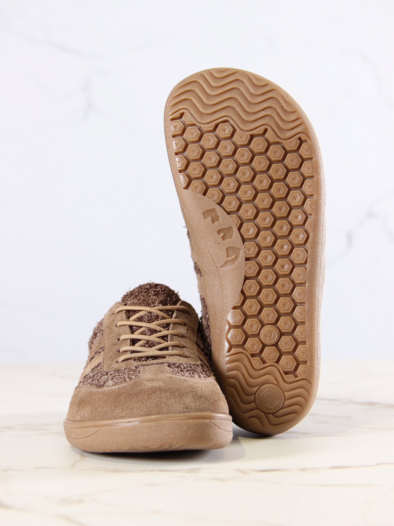 картинка Босоногие кеды ED'ART 184.nata'br.Серо-коричневая замша+коричневый джангл от интернет магазина