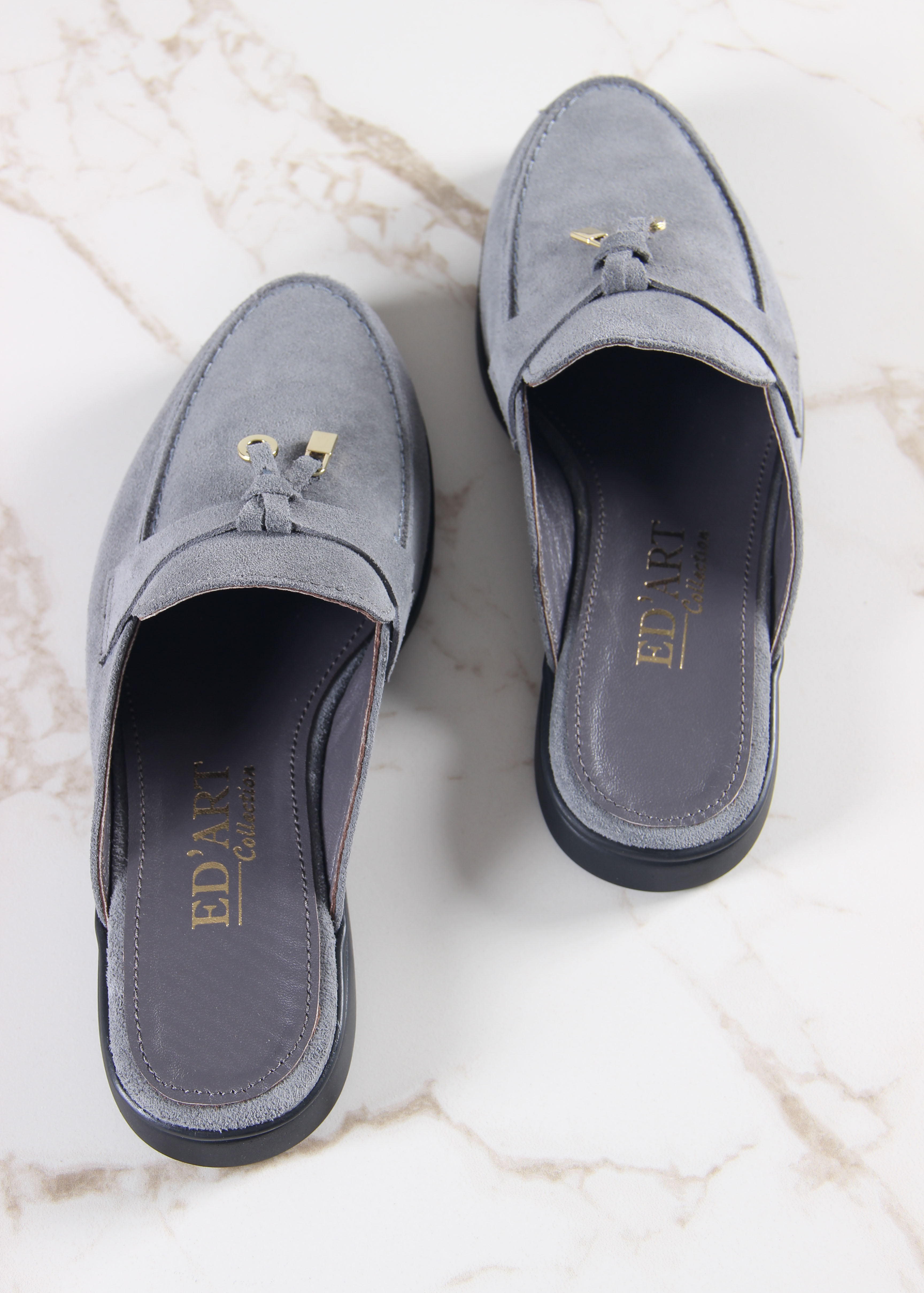 картинка Мюли ED'ART 1070.2614'bl. серый замша от интернет магазина