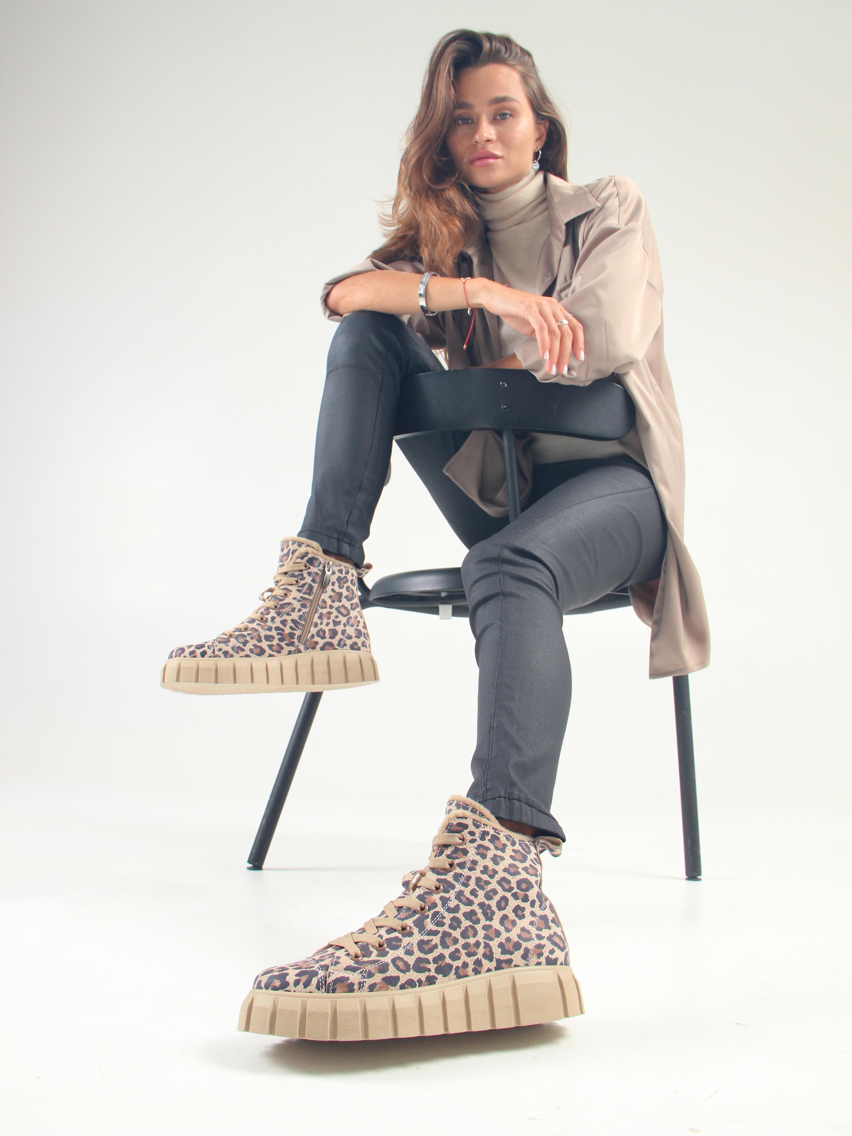 картинка Ботинки ED'ART 217.91505'be. бежевый леопард от интернет магазина