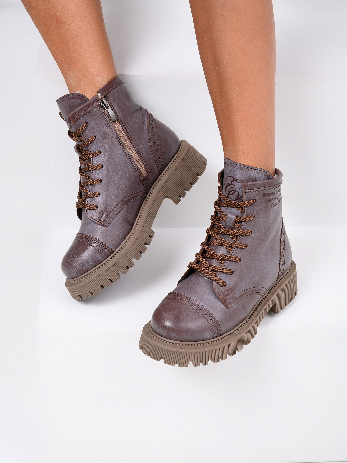 картинка Ботинки ED'ART 319.taskana'ka. Вакса коричневая от интернет магазина