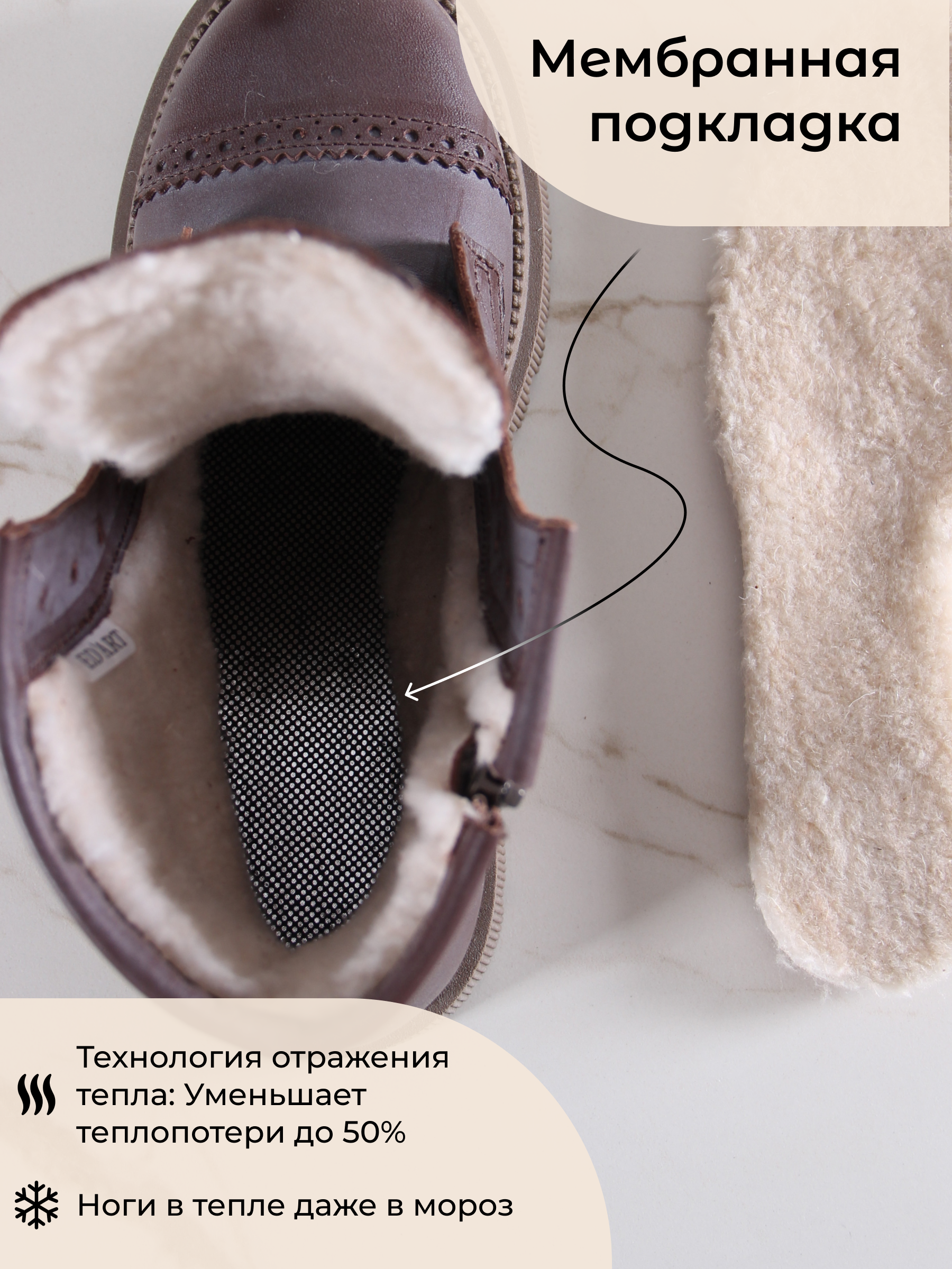 картинка Ботинки ED'ART 319.taskana'ka. Вакса коричневая от интернет магазина