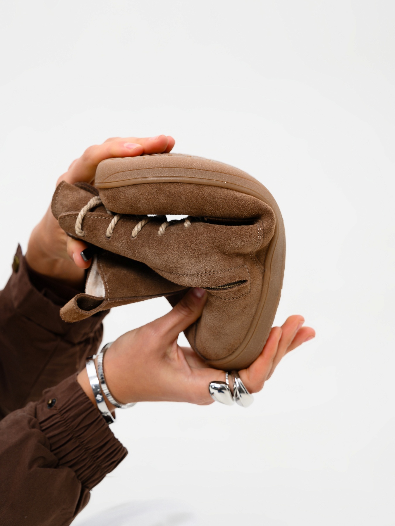 картинка Босоногие ботинки  ED'ART 351.NATA'br.Серо-коричневая замша от интернет магазина