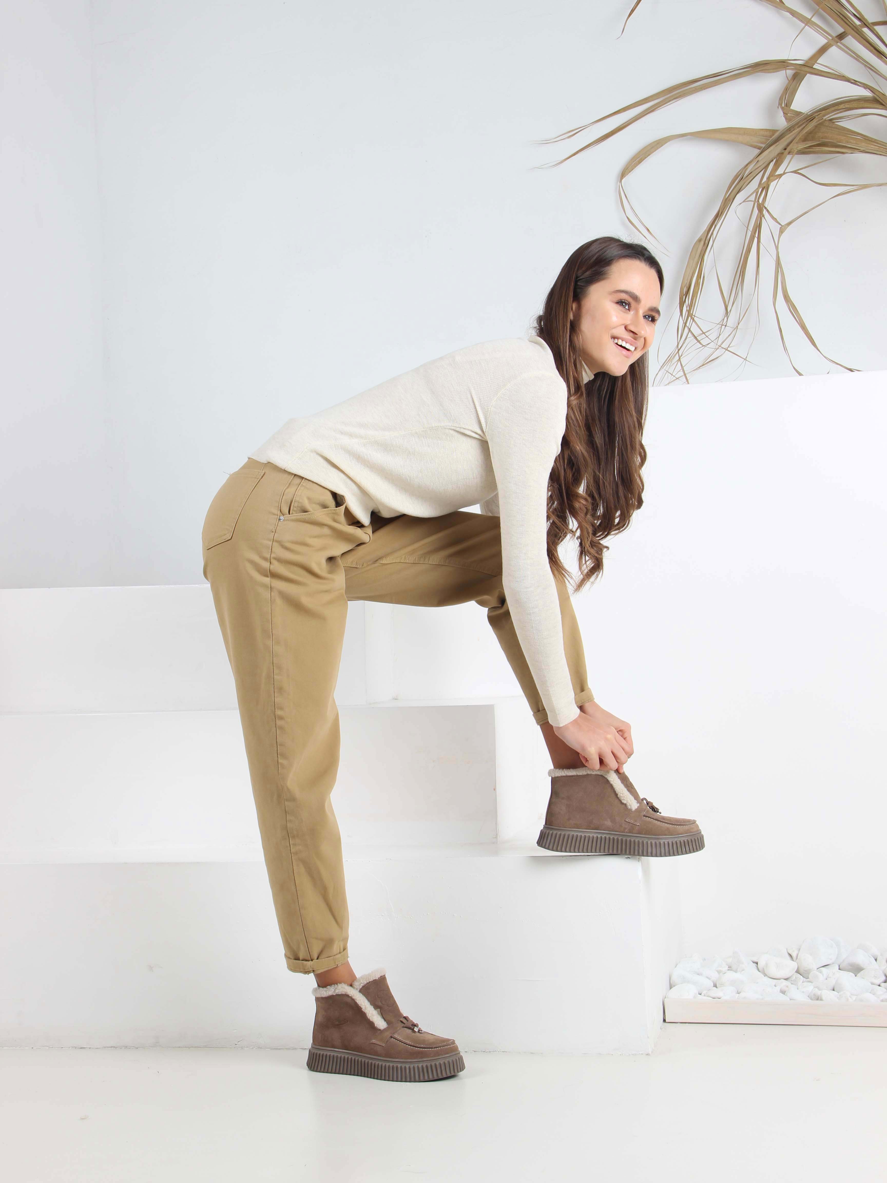 картинка Ботинки ED'ART 307.от11'br. коричневый капучино замша от интернет магазина