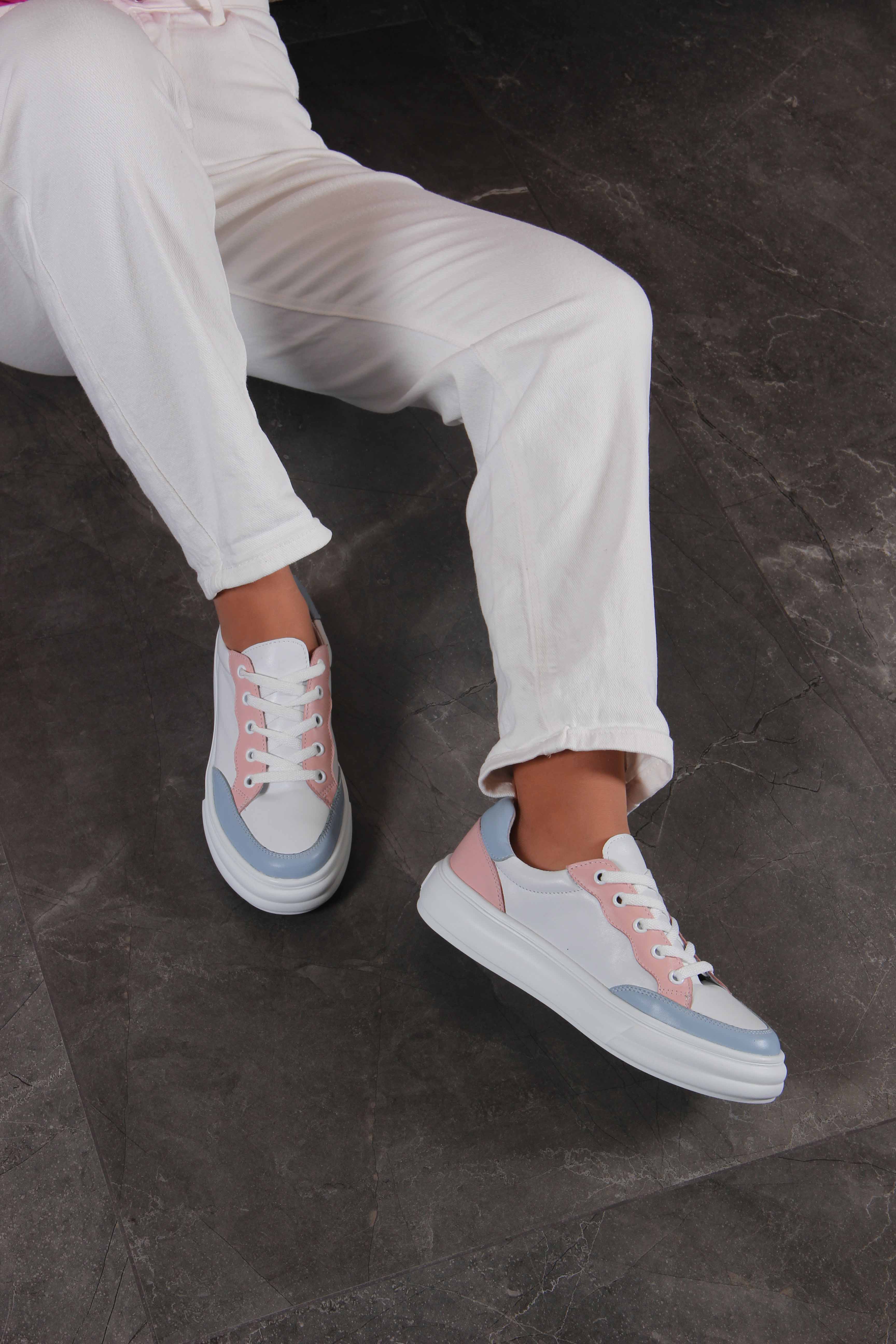 картинка Кеды ED'ART 148.lusi22'w. Белый-голубой-розовый от интернет магазина