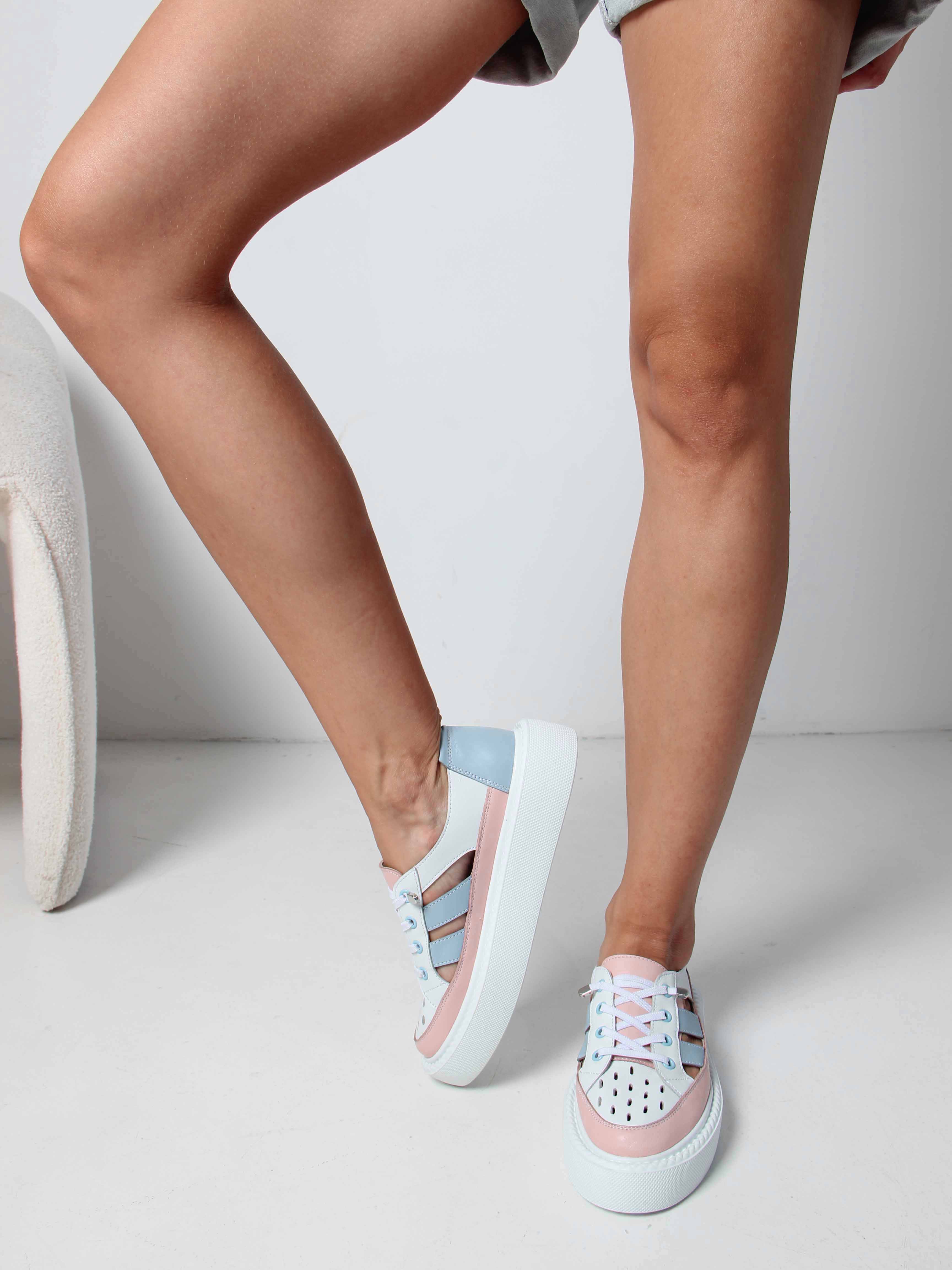 картинка Кроссовки ED'ART 165.P.Lusi23.'w. Белый голубой розовый от интернет магазина