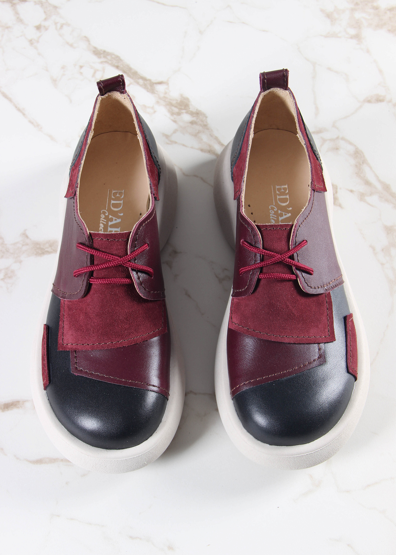 картинка Полуботинки туфли ED'ART 205.927'be. черный бордо от интернет магазина