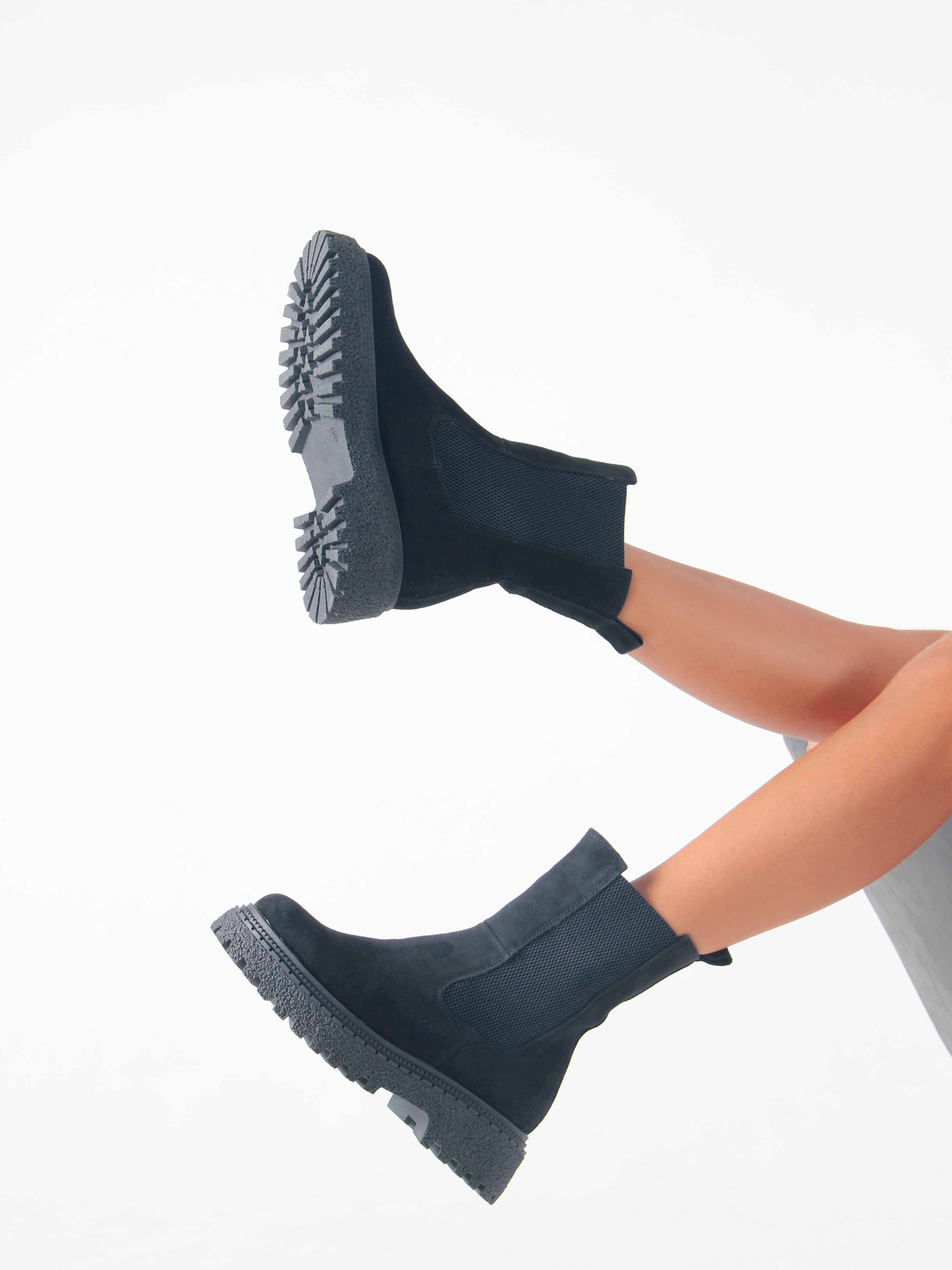 картинка Ботинки ED'ART 334.asteria.bl черный замш от интернет магазина