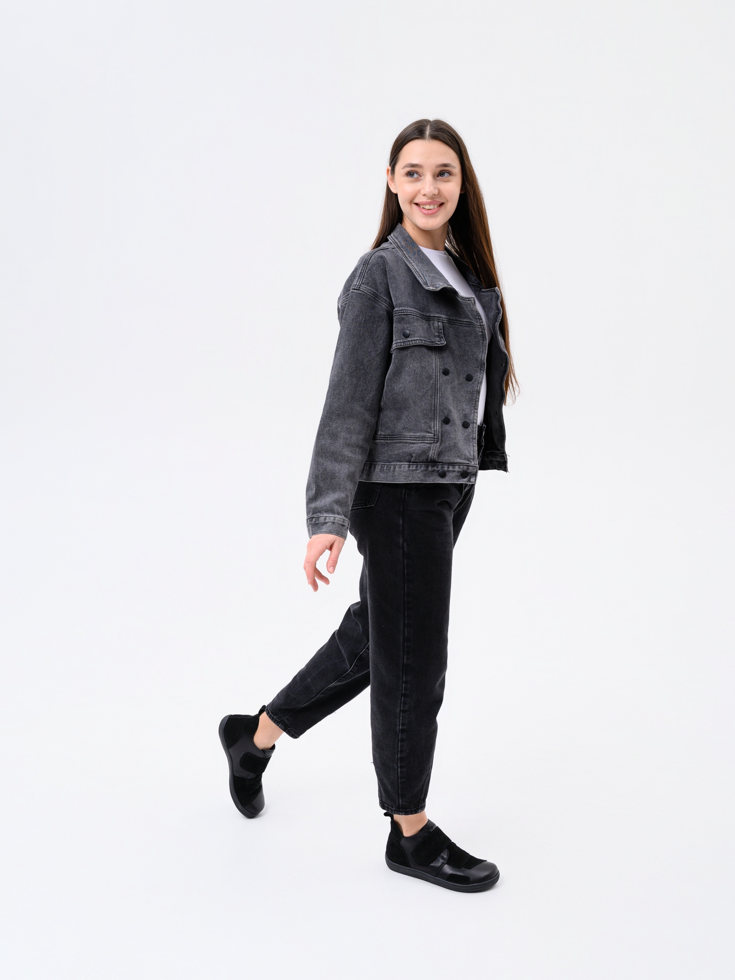 картинка Босоногие ботинки  ED'ART 206.NATA'bl.Черная кожа+черная замша от интернет магазина