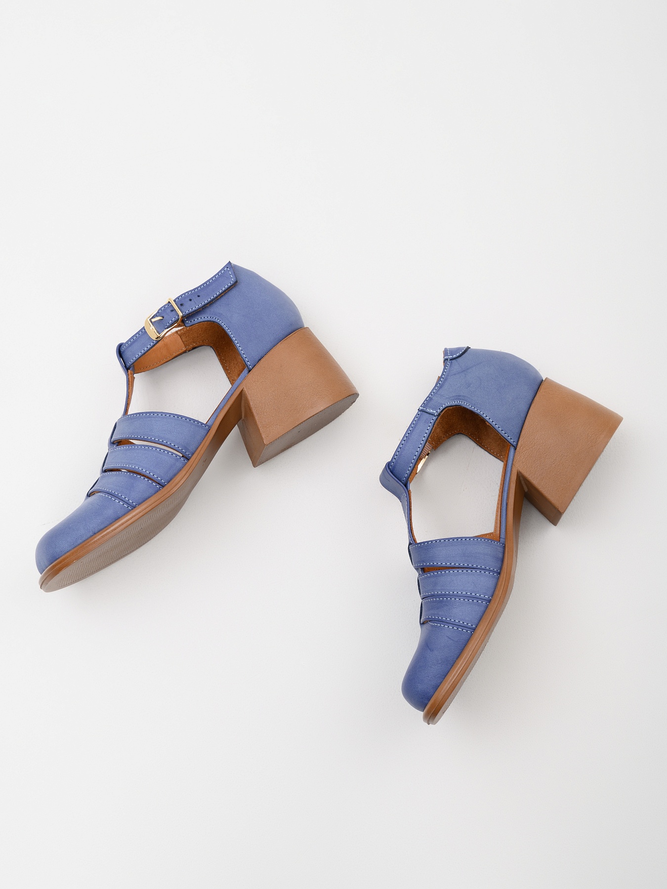 картинка Босоножки ED'ART 5036.23663'bе.Вакса джинс+коричневый от интернет магазина