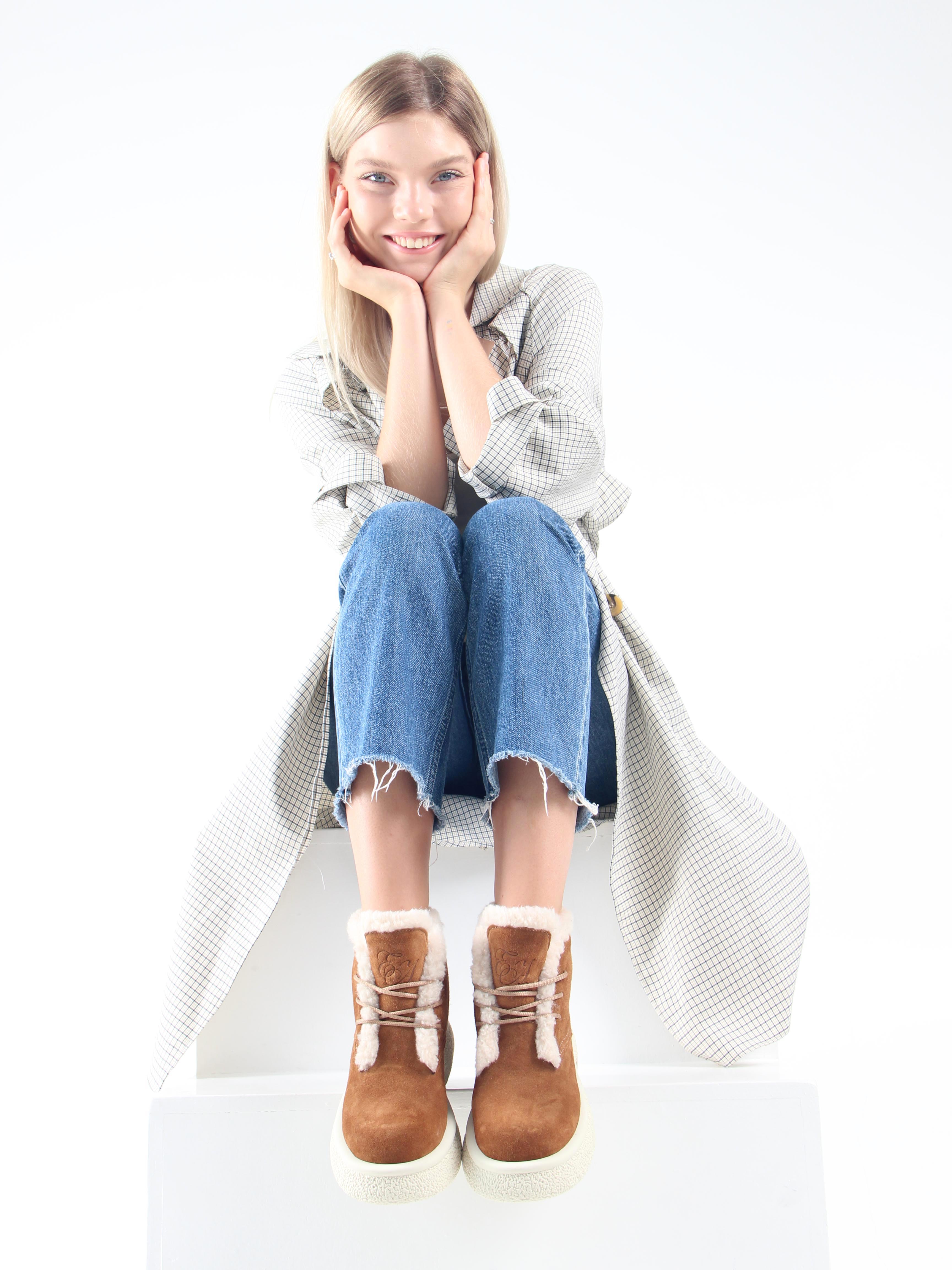 картинка Ботинки ED'ART 308.агата'w. светло коричневый замша от интернет магазина