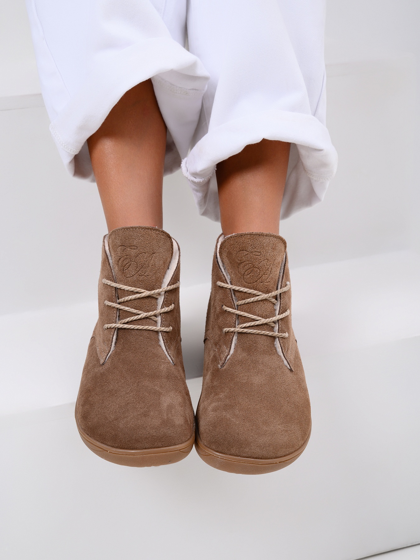 картинка Босоногие ботинки  ED'ART 208.NATA'br.Серо-коричневая замша от интернет магазина