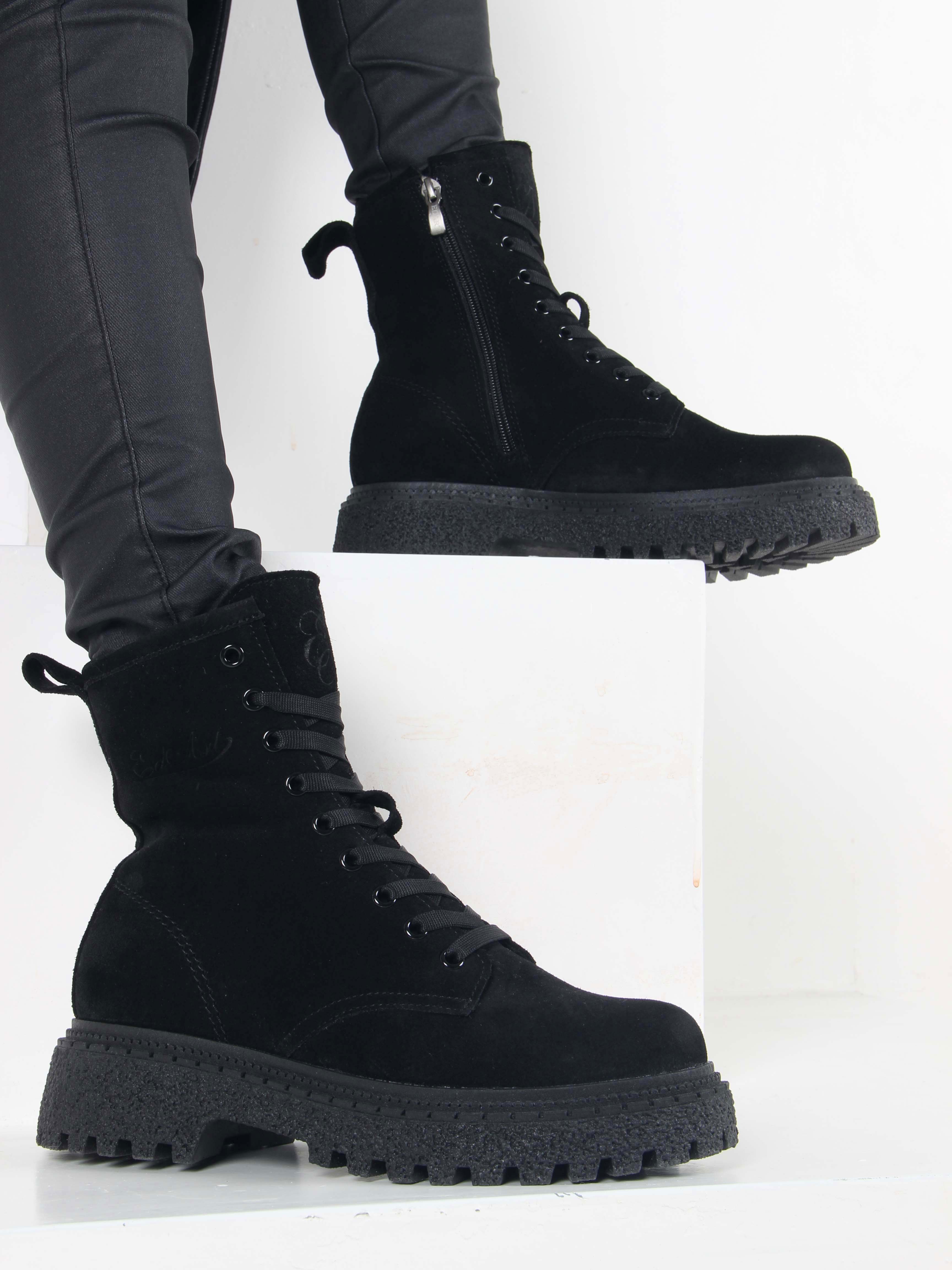 картинка Ботинки ED'ART 327.asteria.bl черный замш от интернет магазина