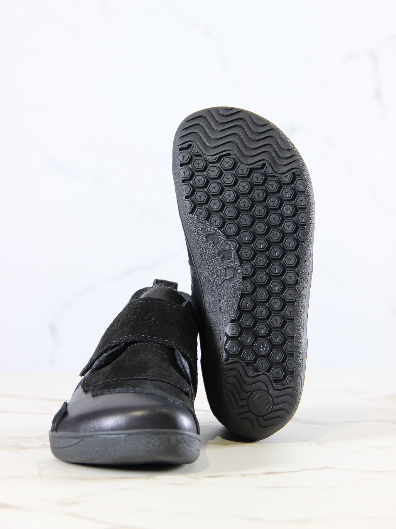 картинка Босоногие ботинки  ED'ART 206.NATA'bl.Черная кожа+черная замша от интернет магазина