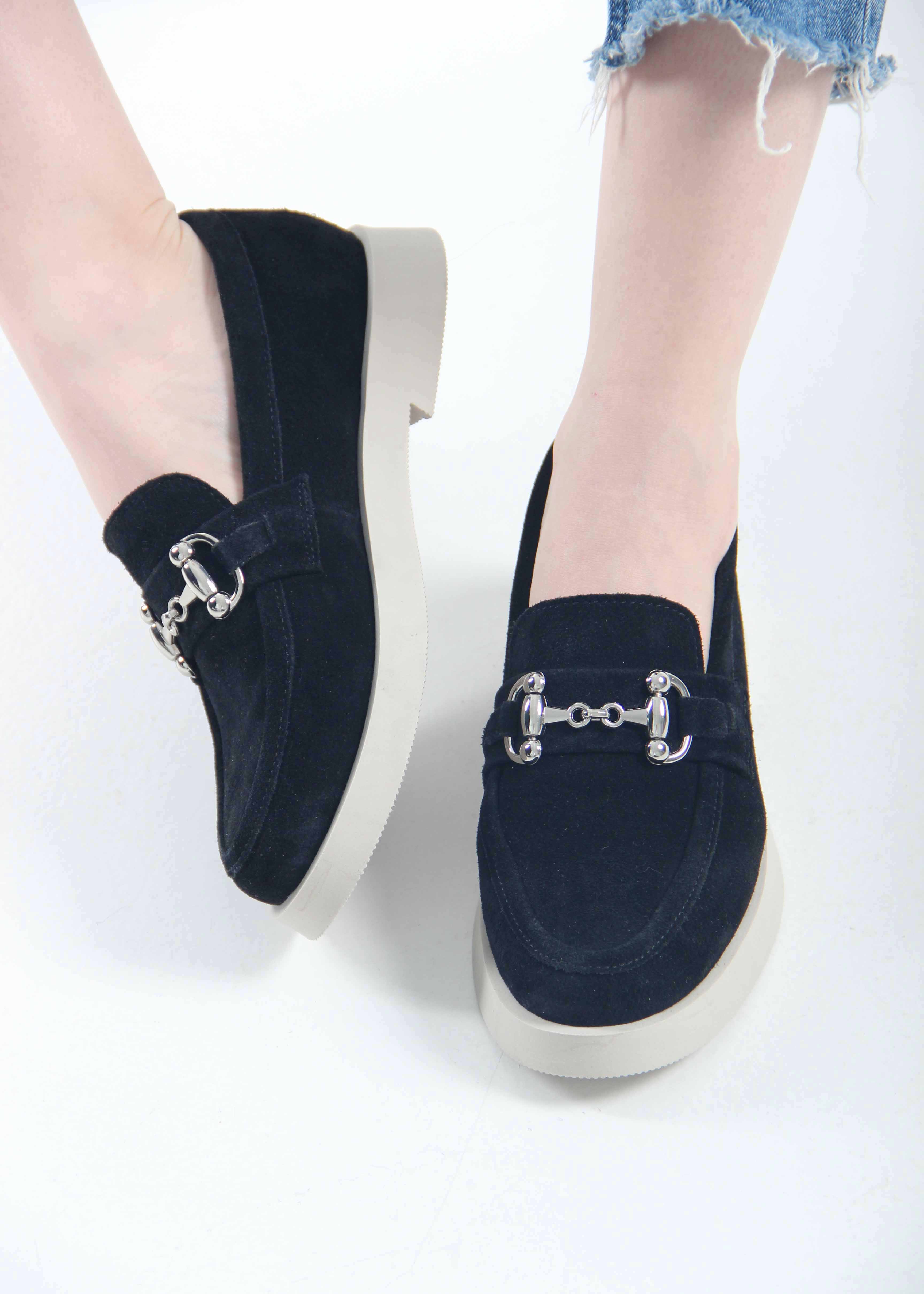 картинка Лоферы туфли ED'ART 172.1841'be. черная замша от интернет магазина