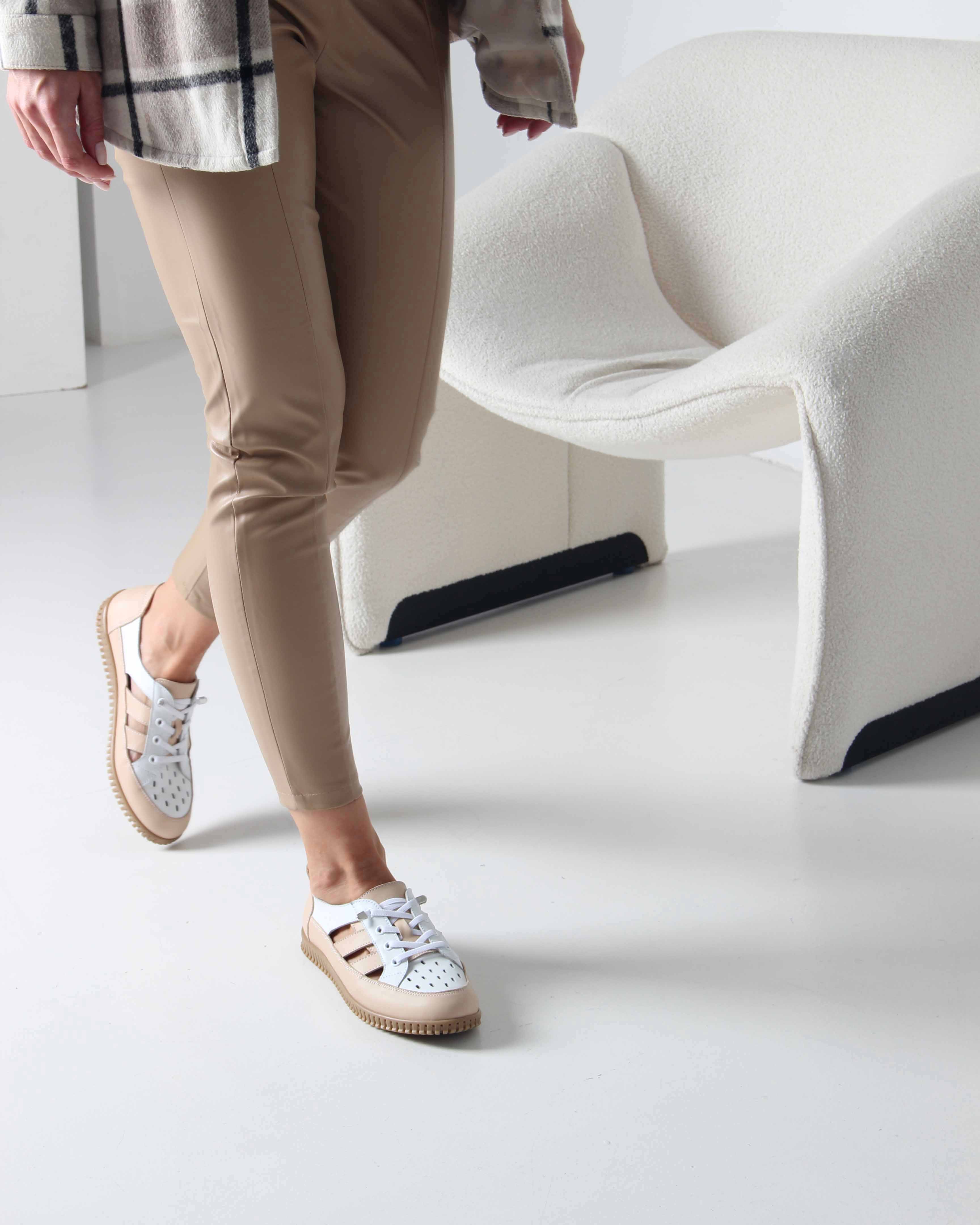 картинка Слипоны ED'ART 165.8000'be. белый-бежевый от интернет магазина