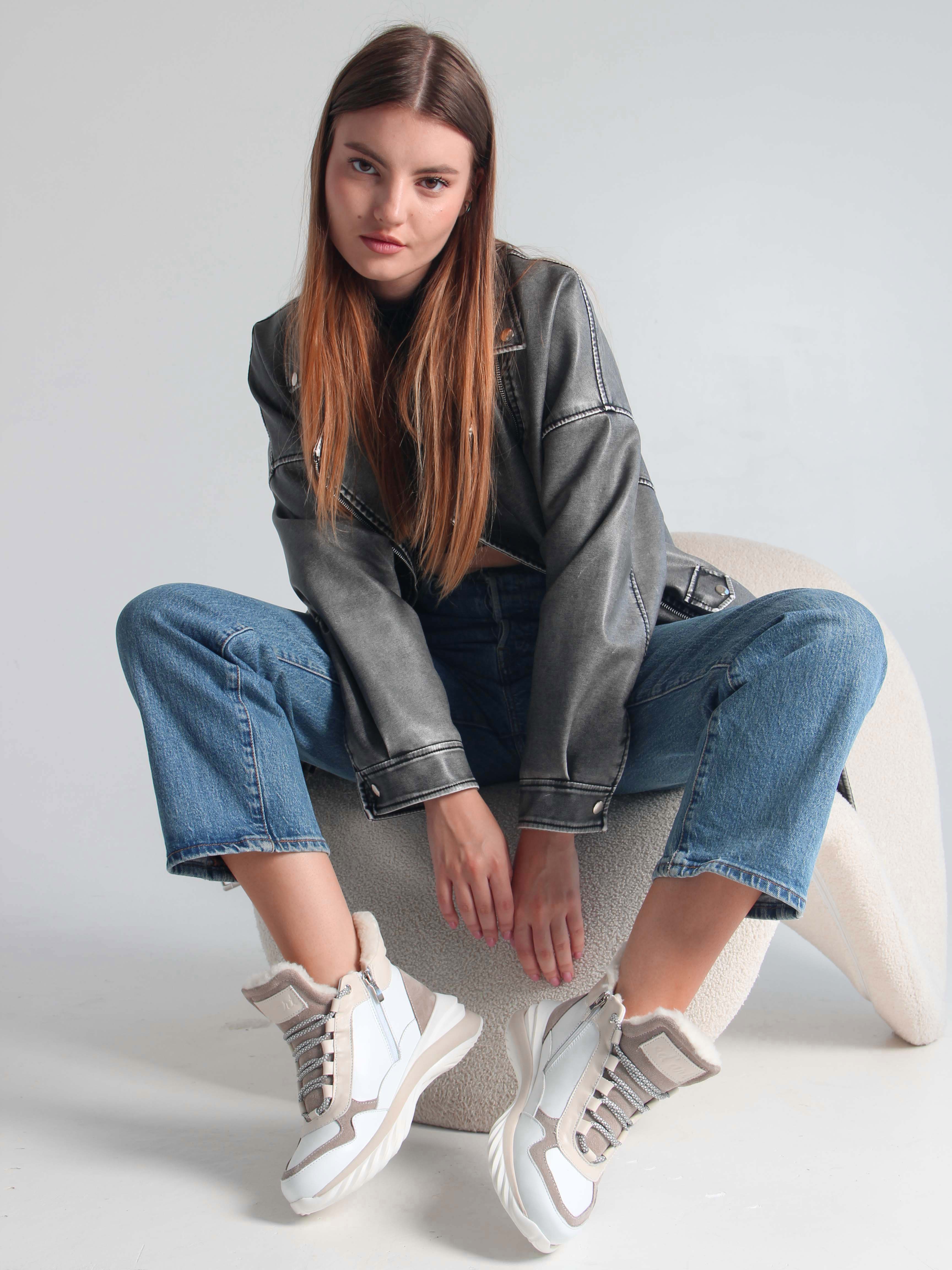 картинка Ботинки ED'ART 350.uno2'w. белый бежевый от интернет магазина