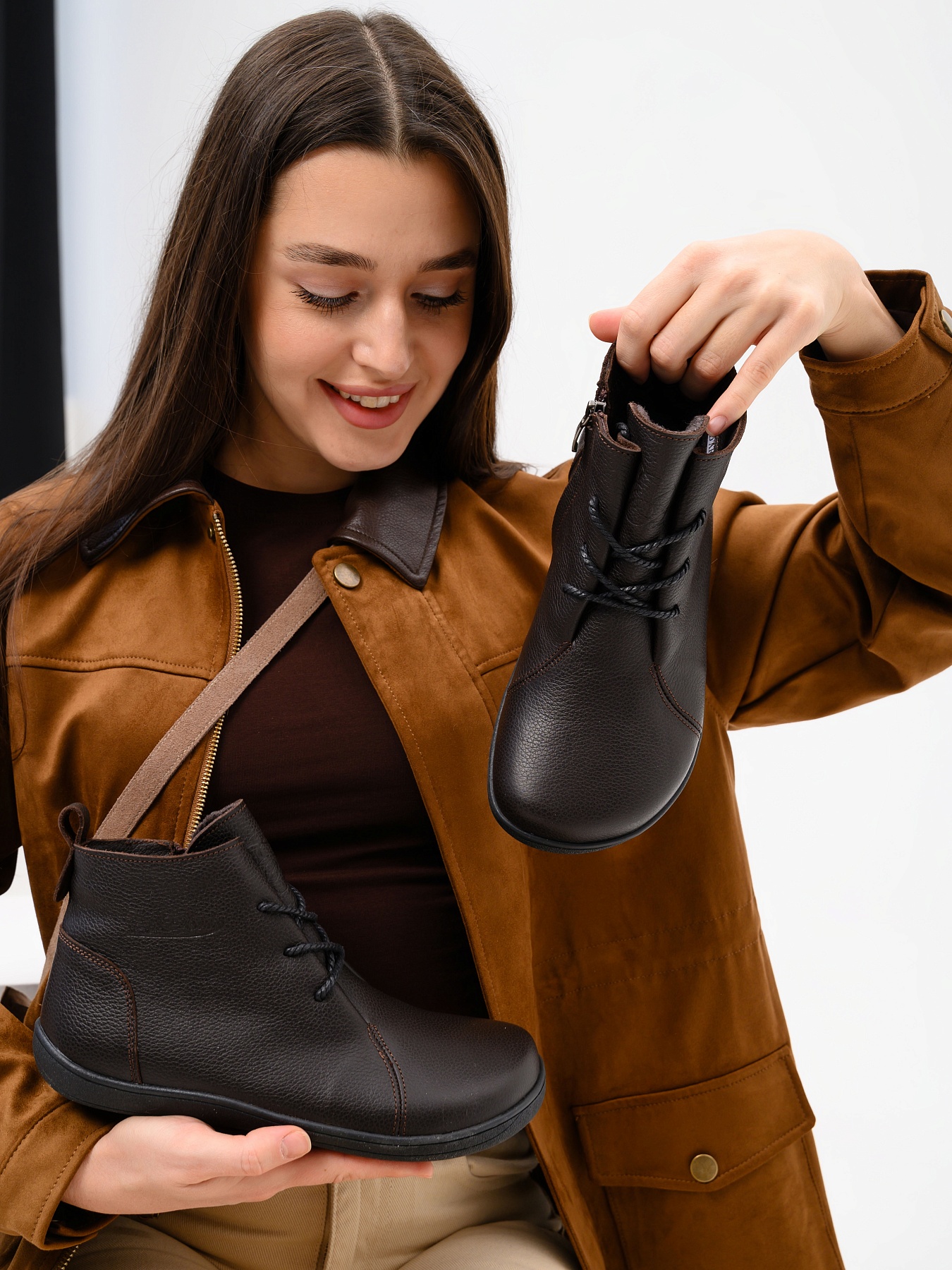 картинка Босоногие ботинки  ED'ART 352.NATA'bl.Темно-коричневая оттима от интернет магазина