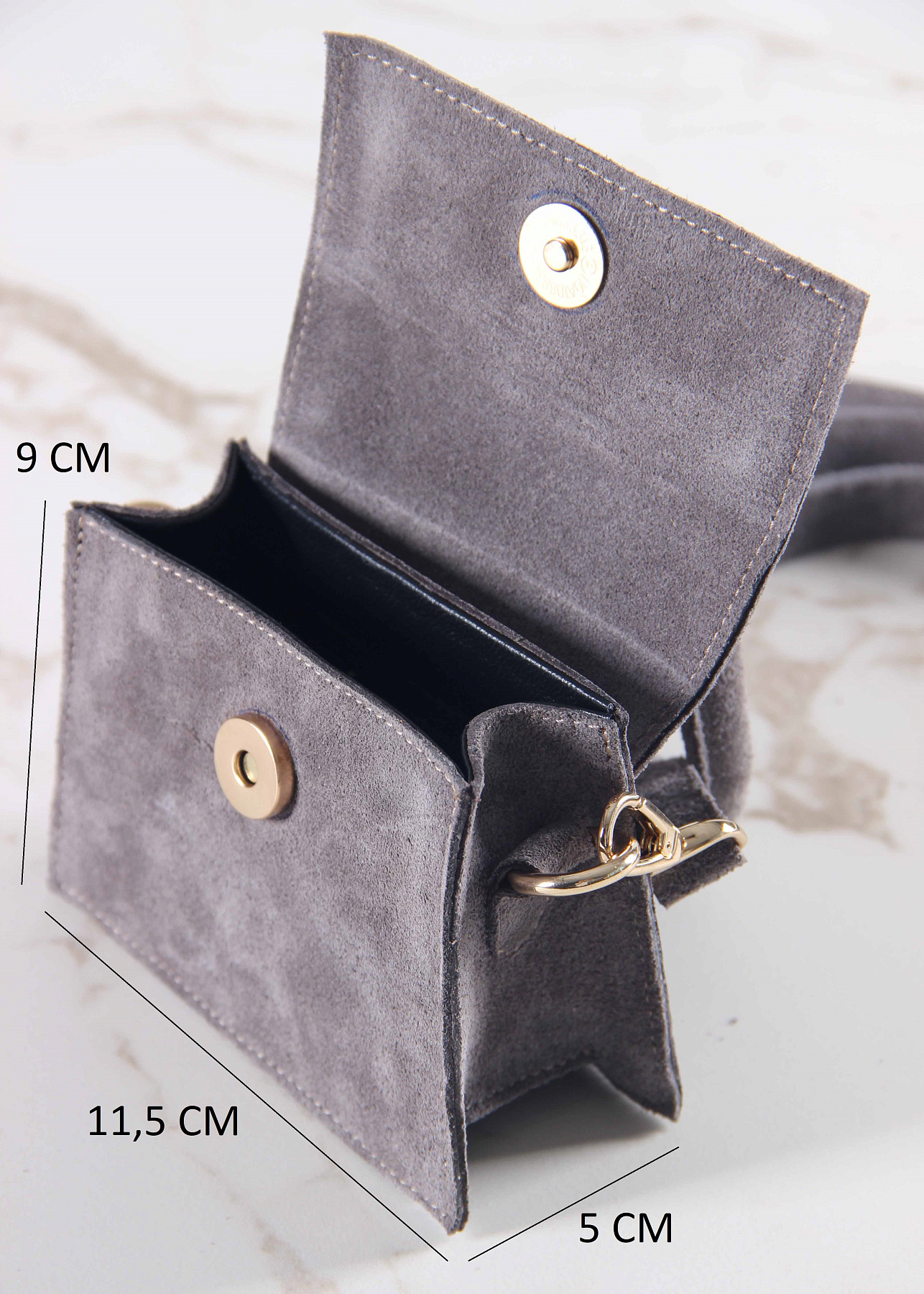 картинка Сумка ED`ART  J 01.серый замок замша от интернет магазина