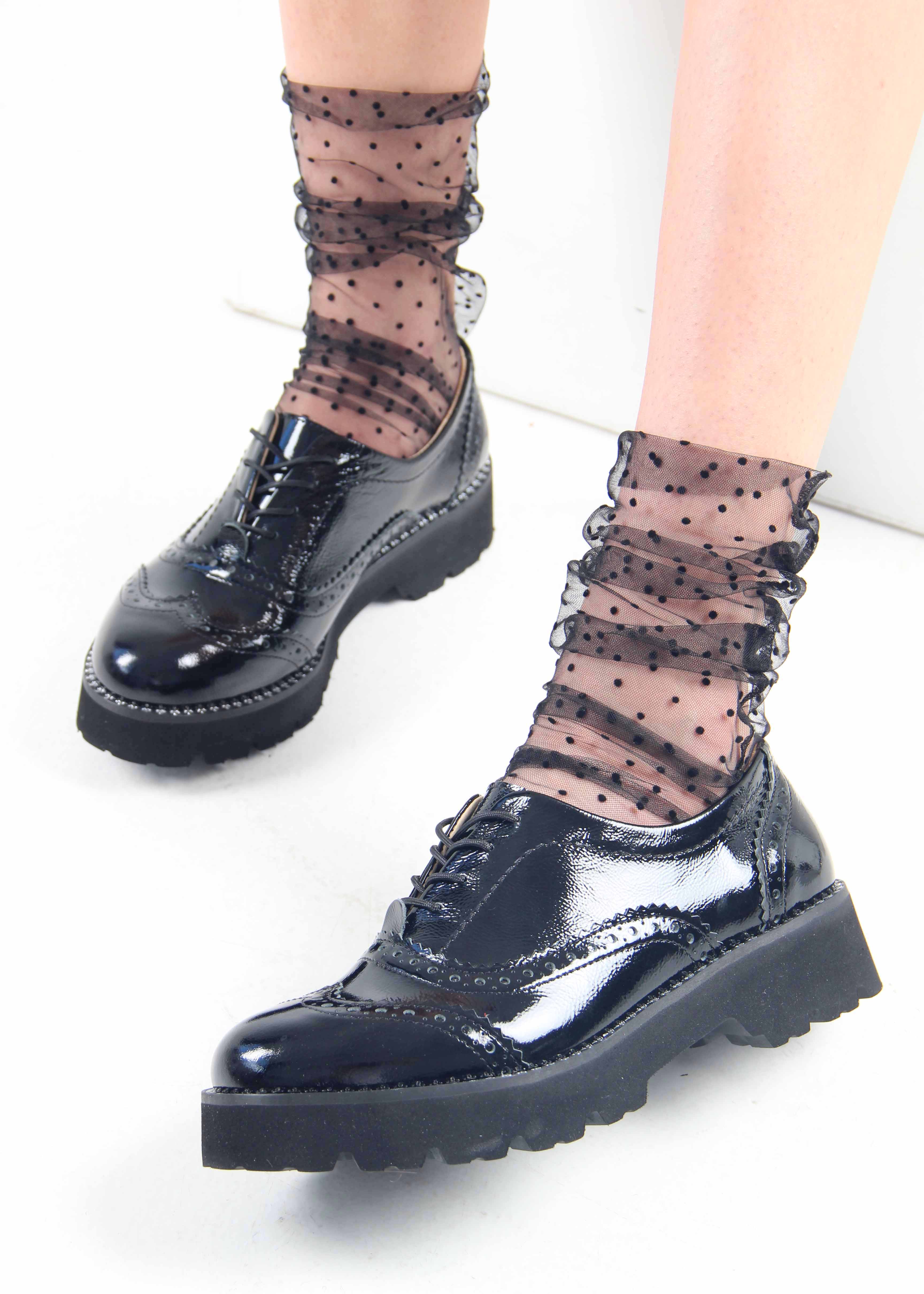 картинка Туфли полуботинки ED'ART 100.10182'bl. Черный наплак от интернет магазина