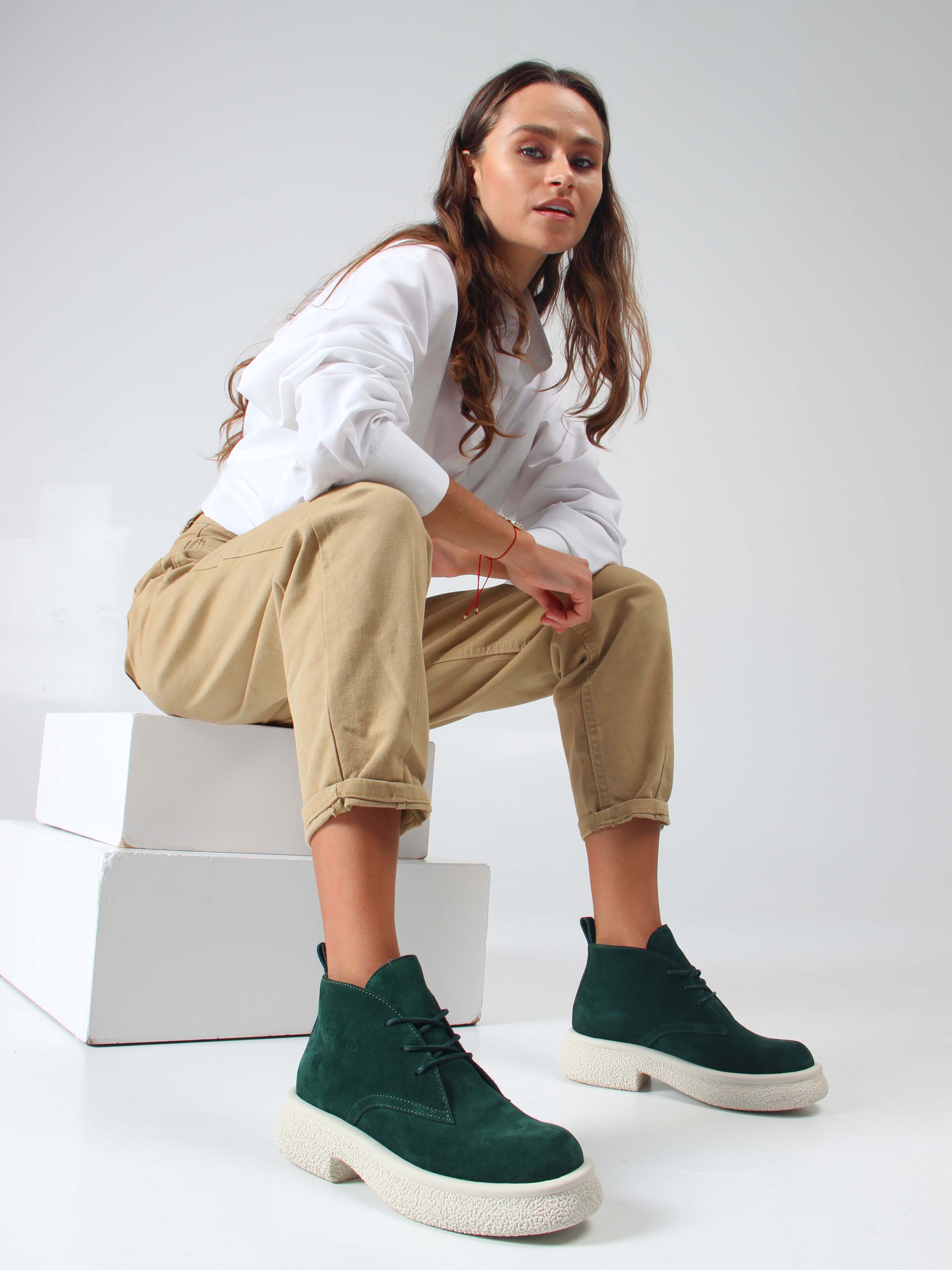 картинка Ботинки ED'ART 308.агата'w. зеленый замша от интернет магазина