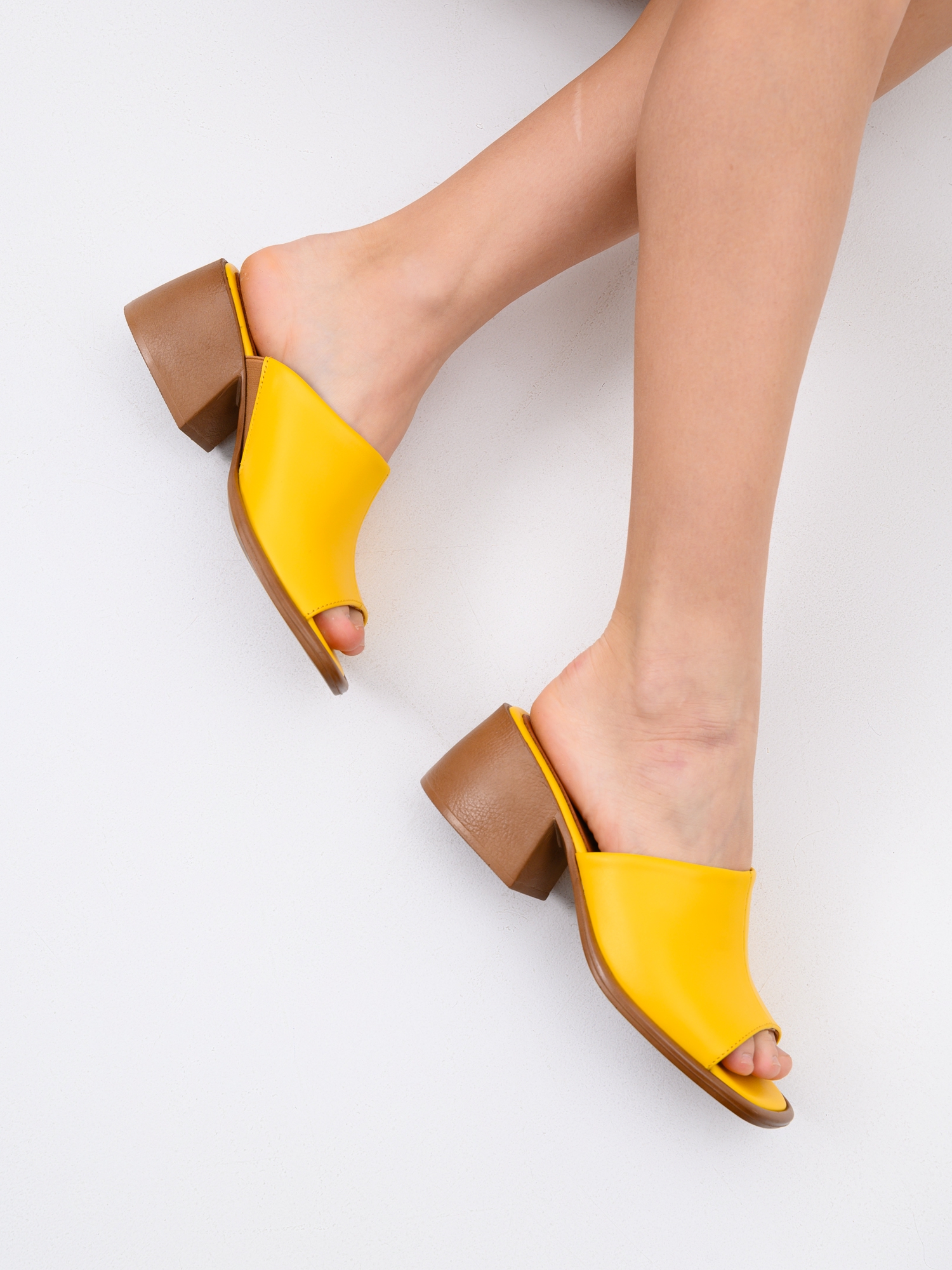 картинка Босоножки ED'ART 4012.23663'br. Желтый+коричневый от интернет магазина