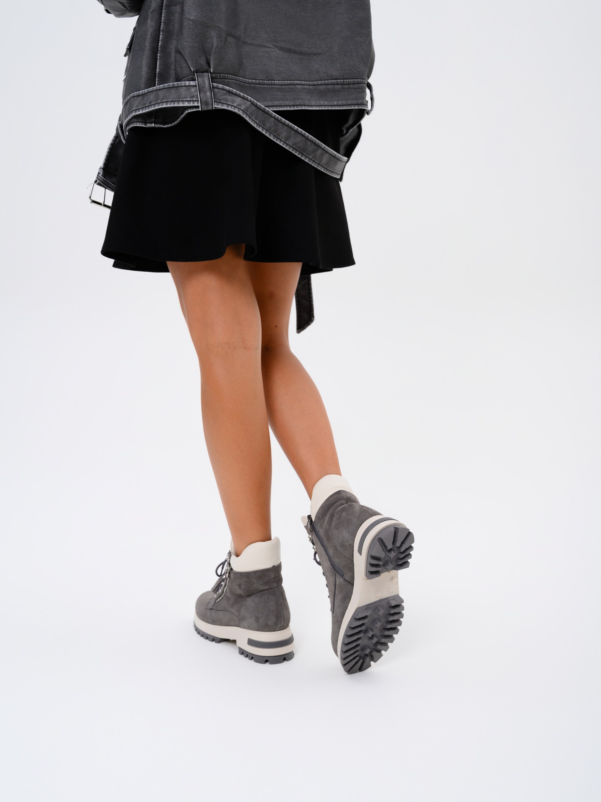 картинка Ботинки ED'ART 261.uno9'gr. Серый замок замша+бежевый от интернет магазина