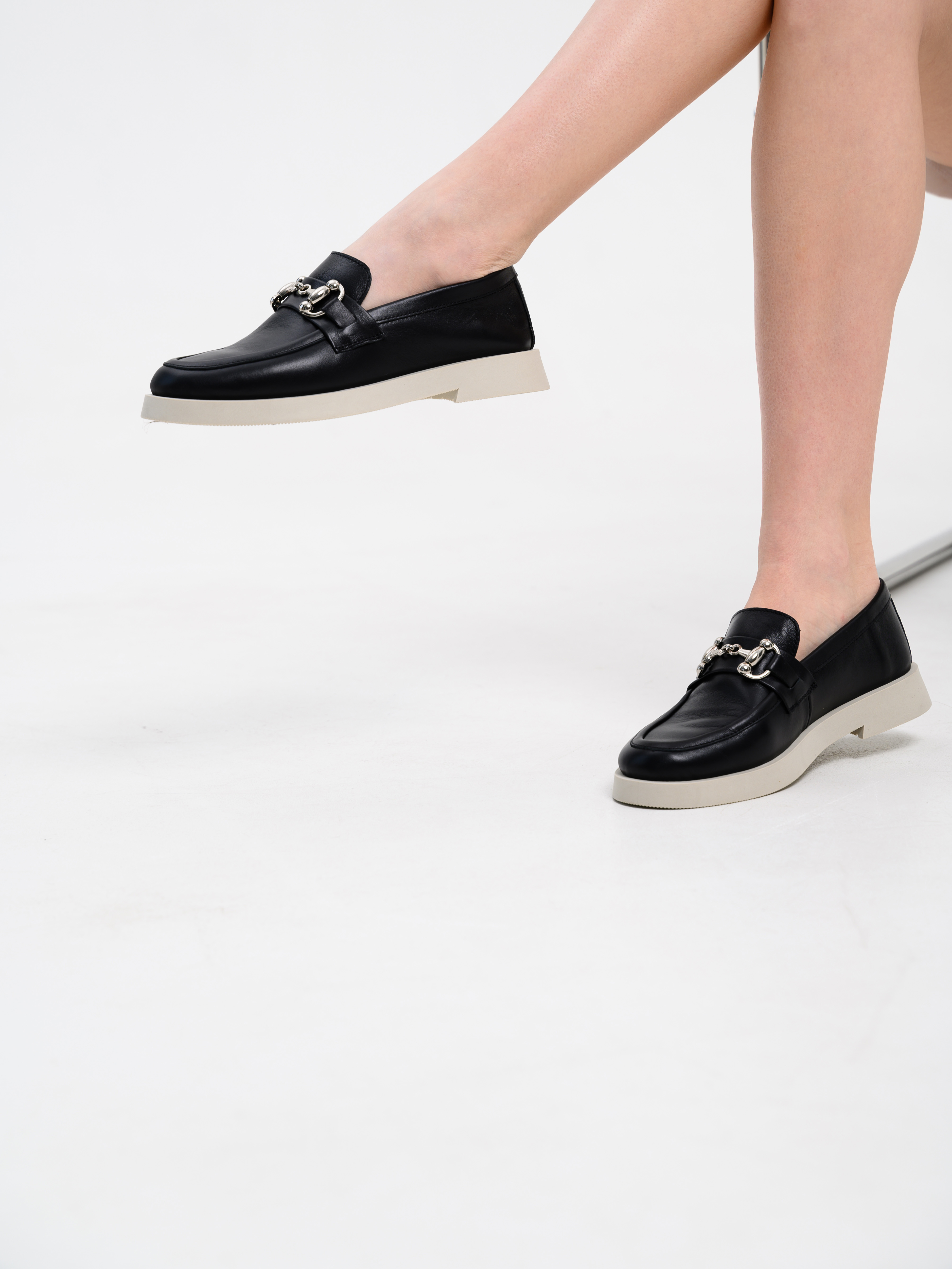 картинка Лоферы туфли ED'ART 172.1841'be. Черный кожа от интернет магазина