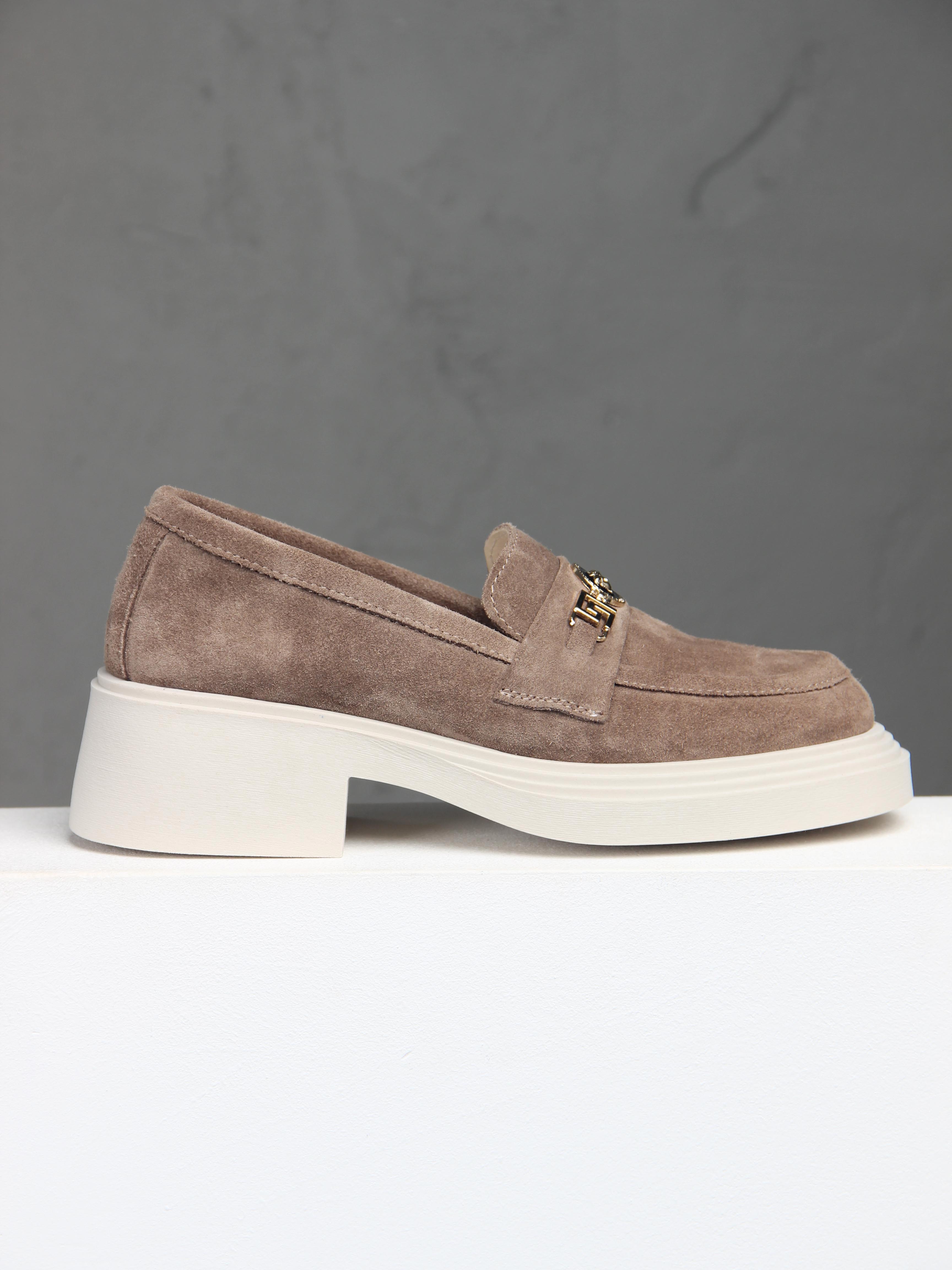 картинка Лоферы туфли ED'ART 173.1453'be. коричневый капучино замша от интернет магазина