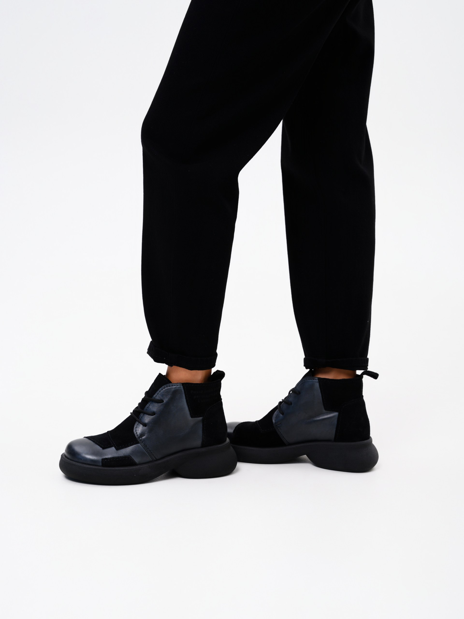 картинка Ботинки  ED'ART 305.927'bl. Вакса черная+черная замша от интернет магазина