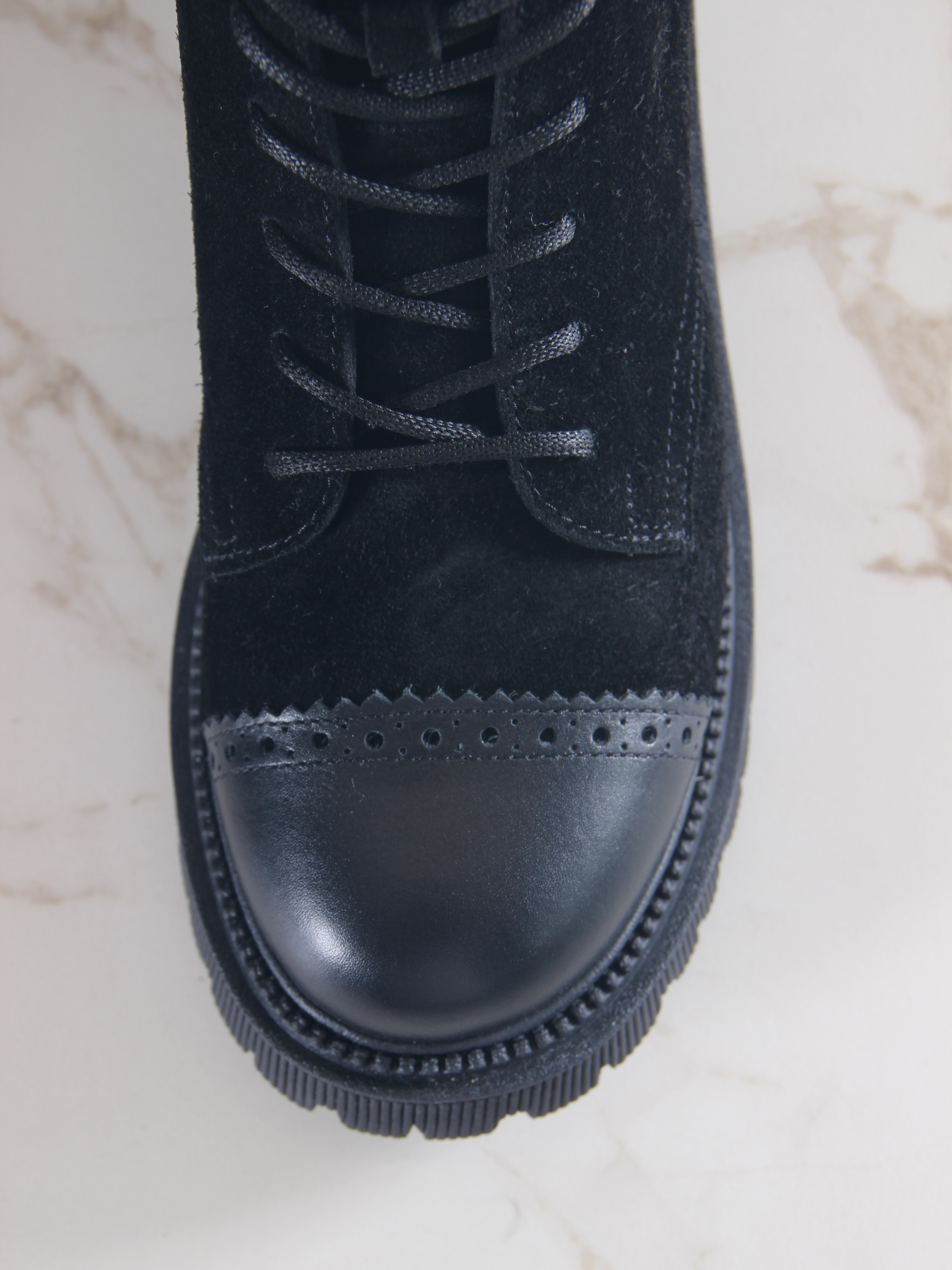 картинка Ботинки ED'ART 319.taskana'bl. Черная замша+черный от интернет магазина