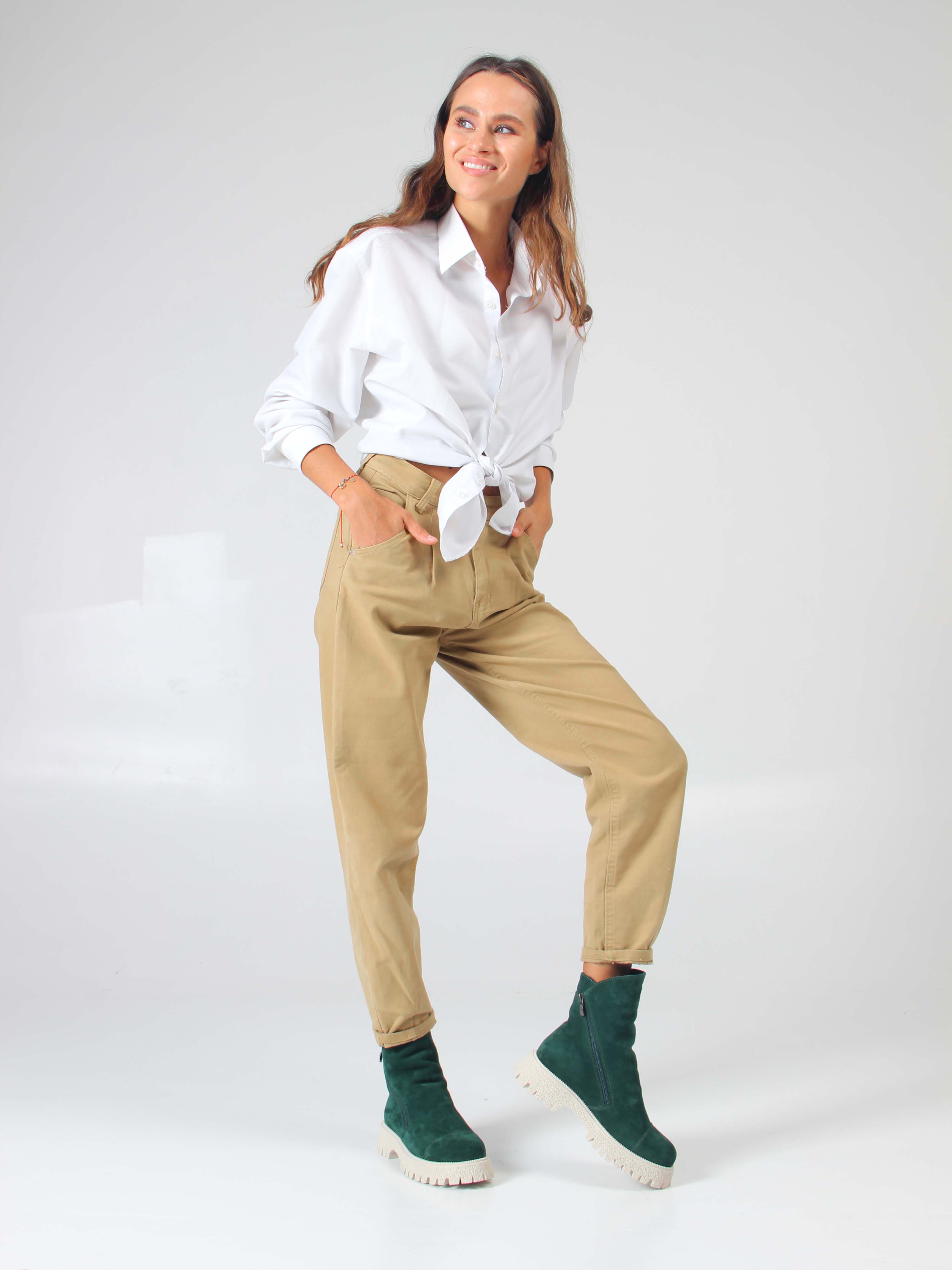 картинка Ботинки ED'ART 233.1541'be. Зеленый замша от интернет магазина